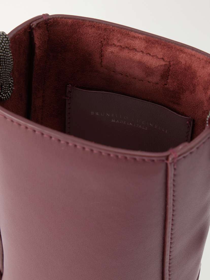 Brunello Cucinelli Bead-embellished Leather Pouch | Thumbnail 6