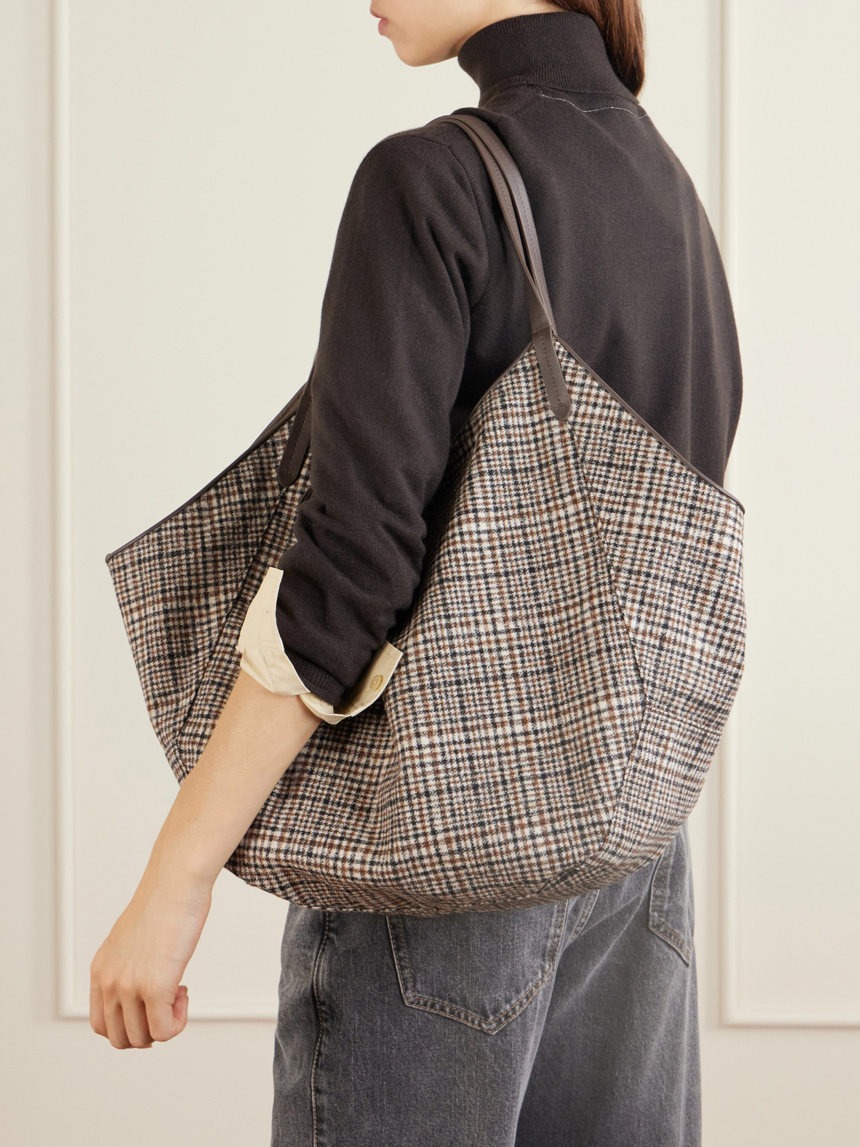 Bead-Embellished Reversible Shoulder Bag