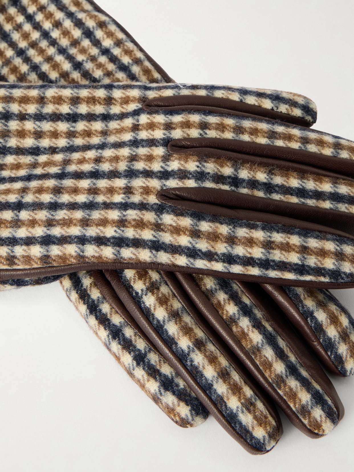 Checked Wool And Gloves