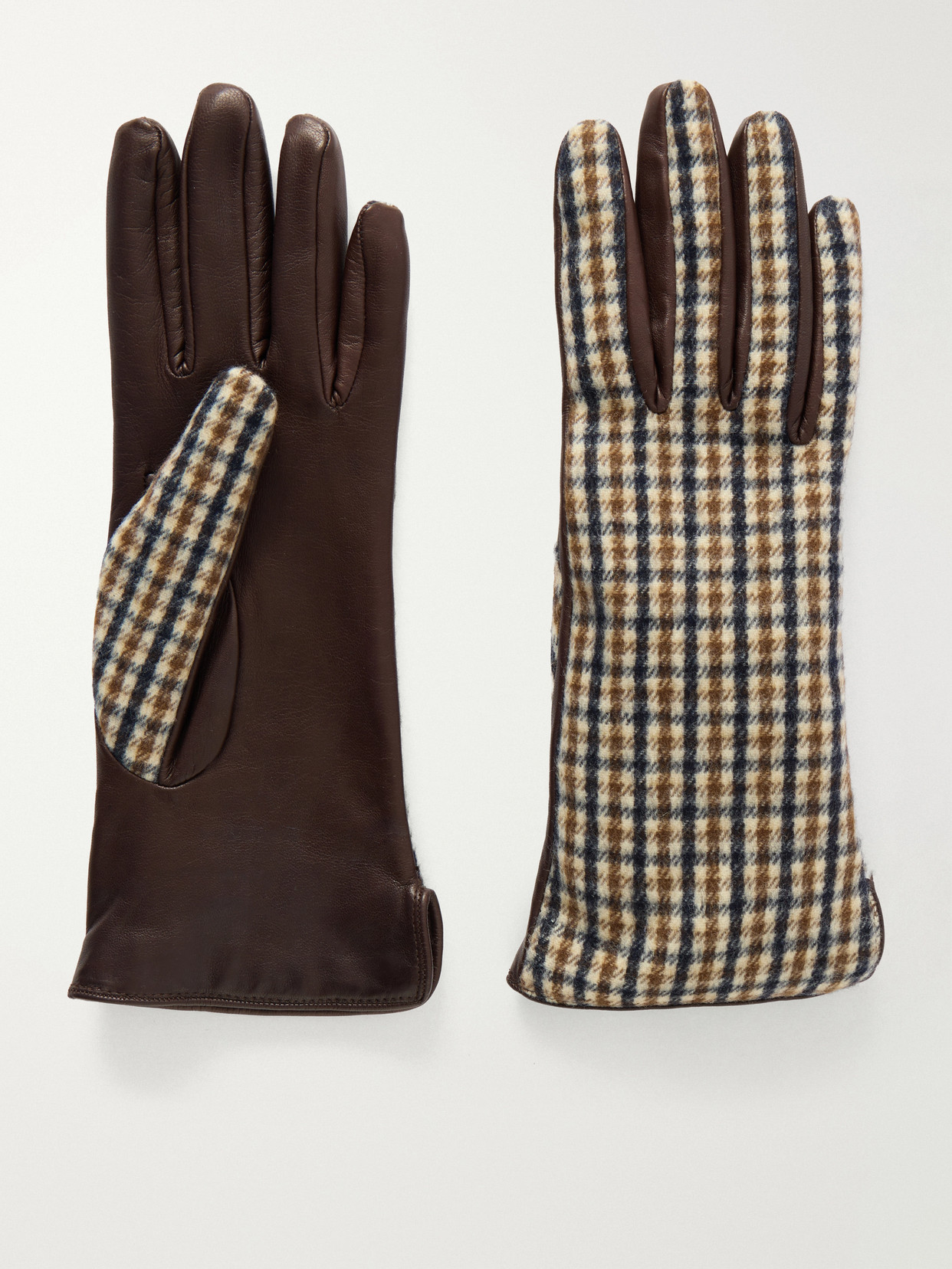 Checked Wool And Gloves