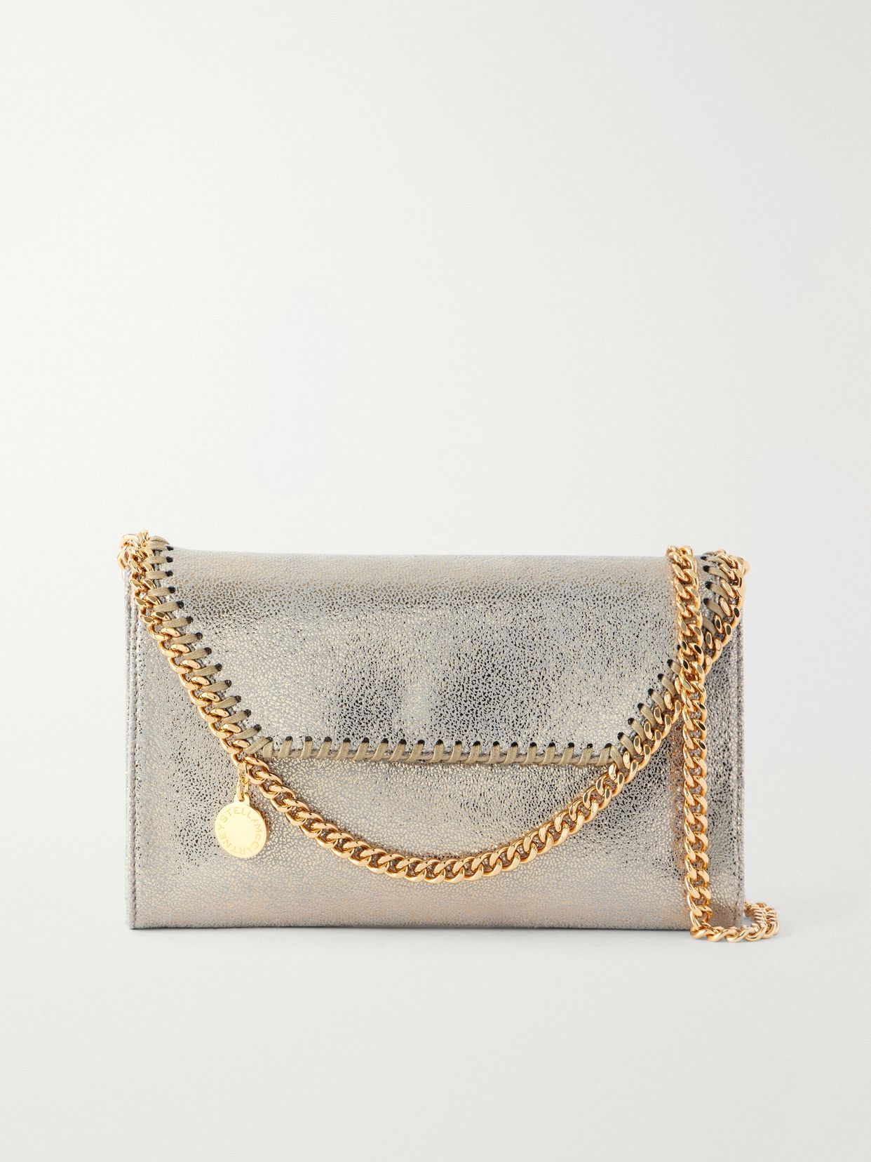 falabella mini metallic vegetarian material shoulder bag
