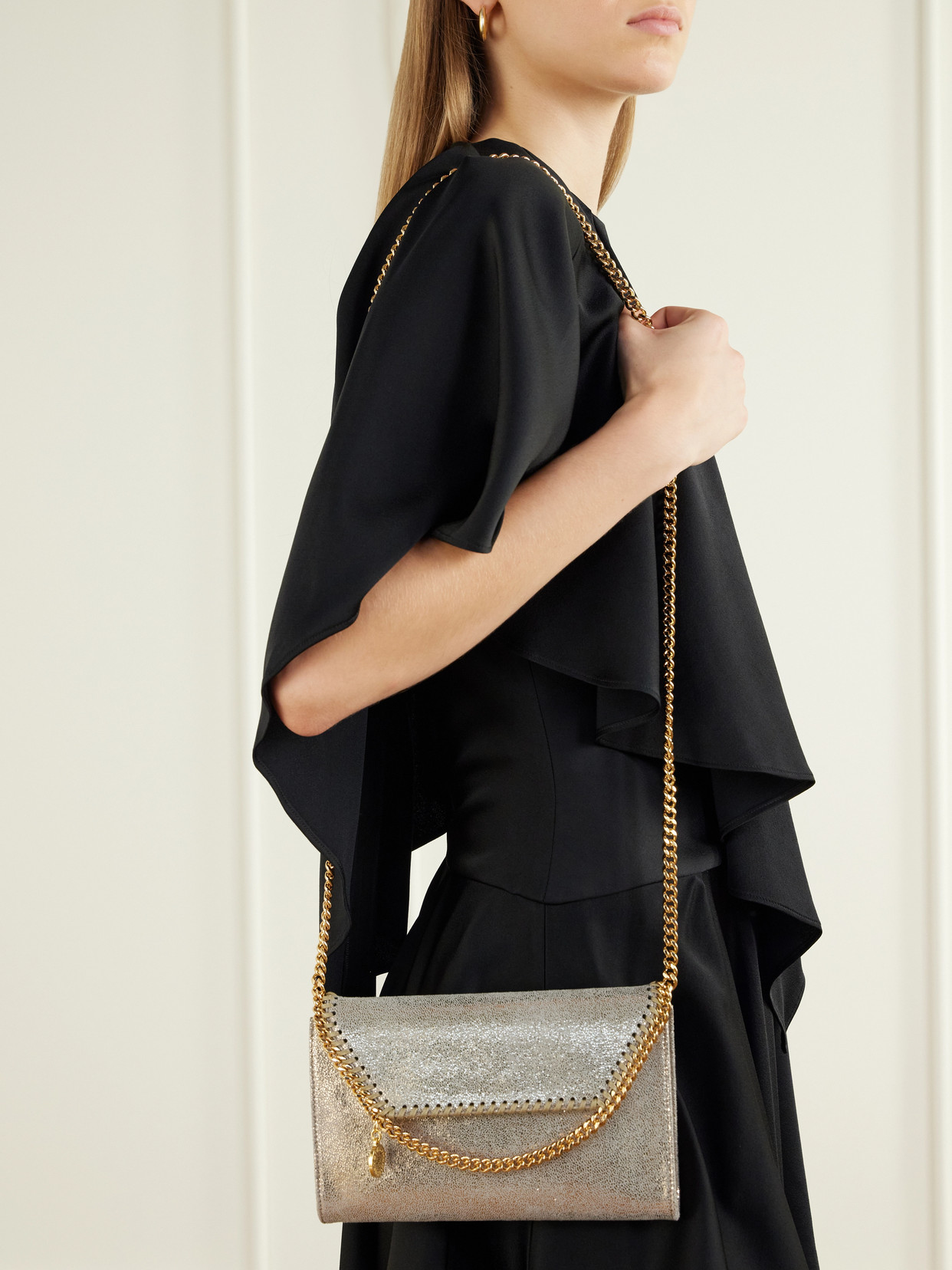 Falabella Mini Metallic Vegetarian Material Shoulder Bag