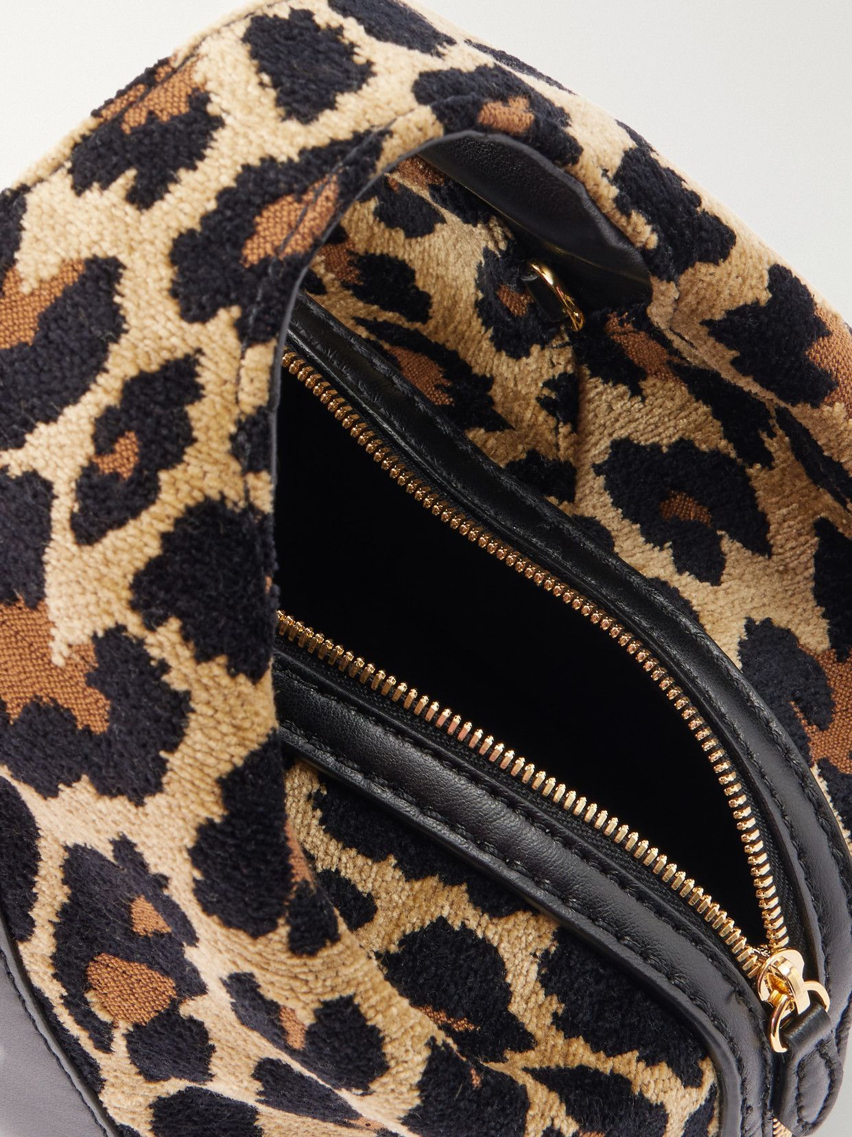 Appaloosa Vegan Material-Trimmed Leopard-Jacquard Shoulder Bag