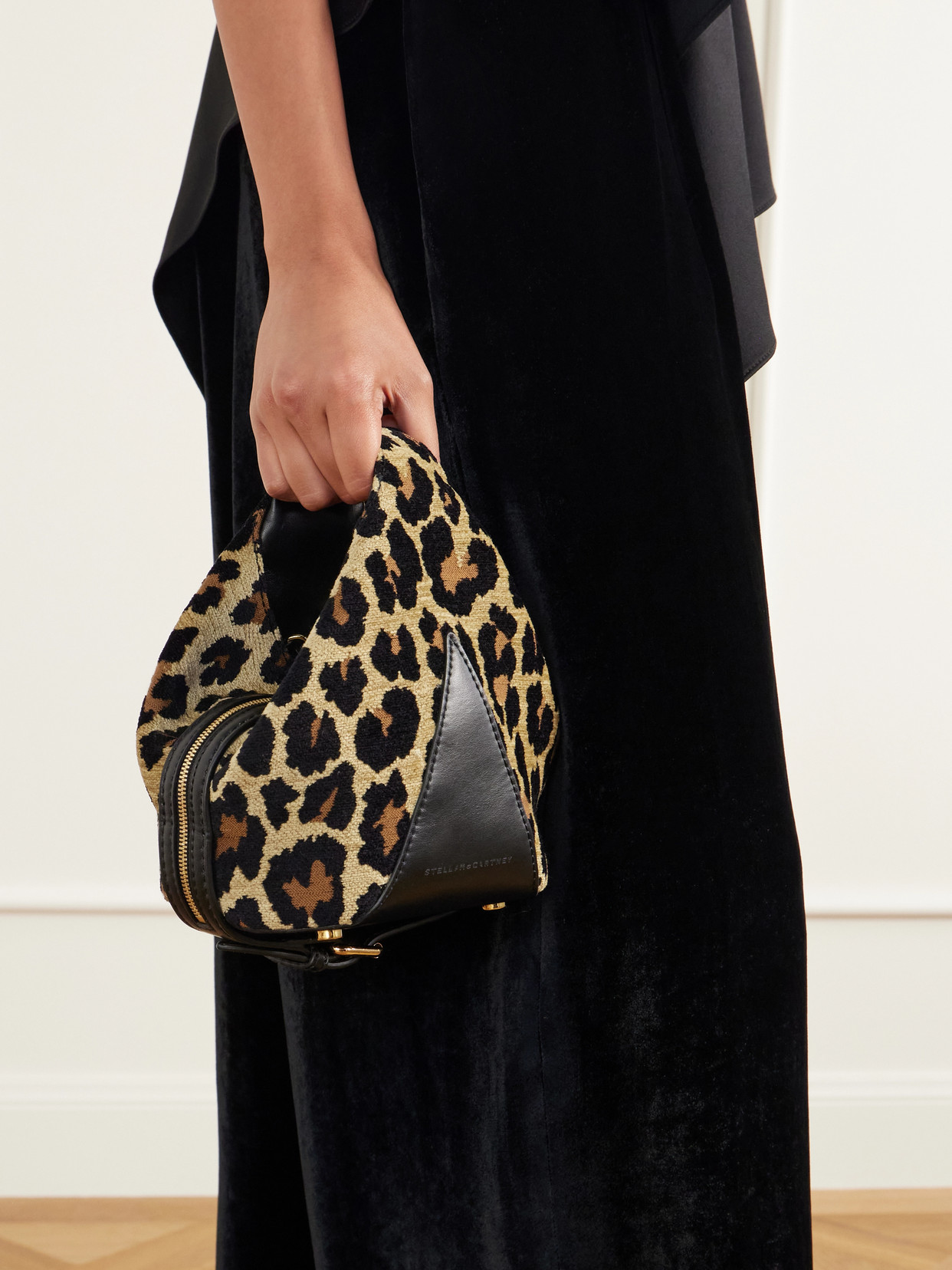 Appaloosa Vegan Material-Trimmed Leopard-Jacquard Shoulder Bag