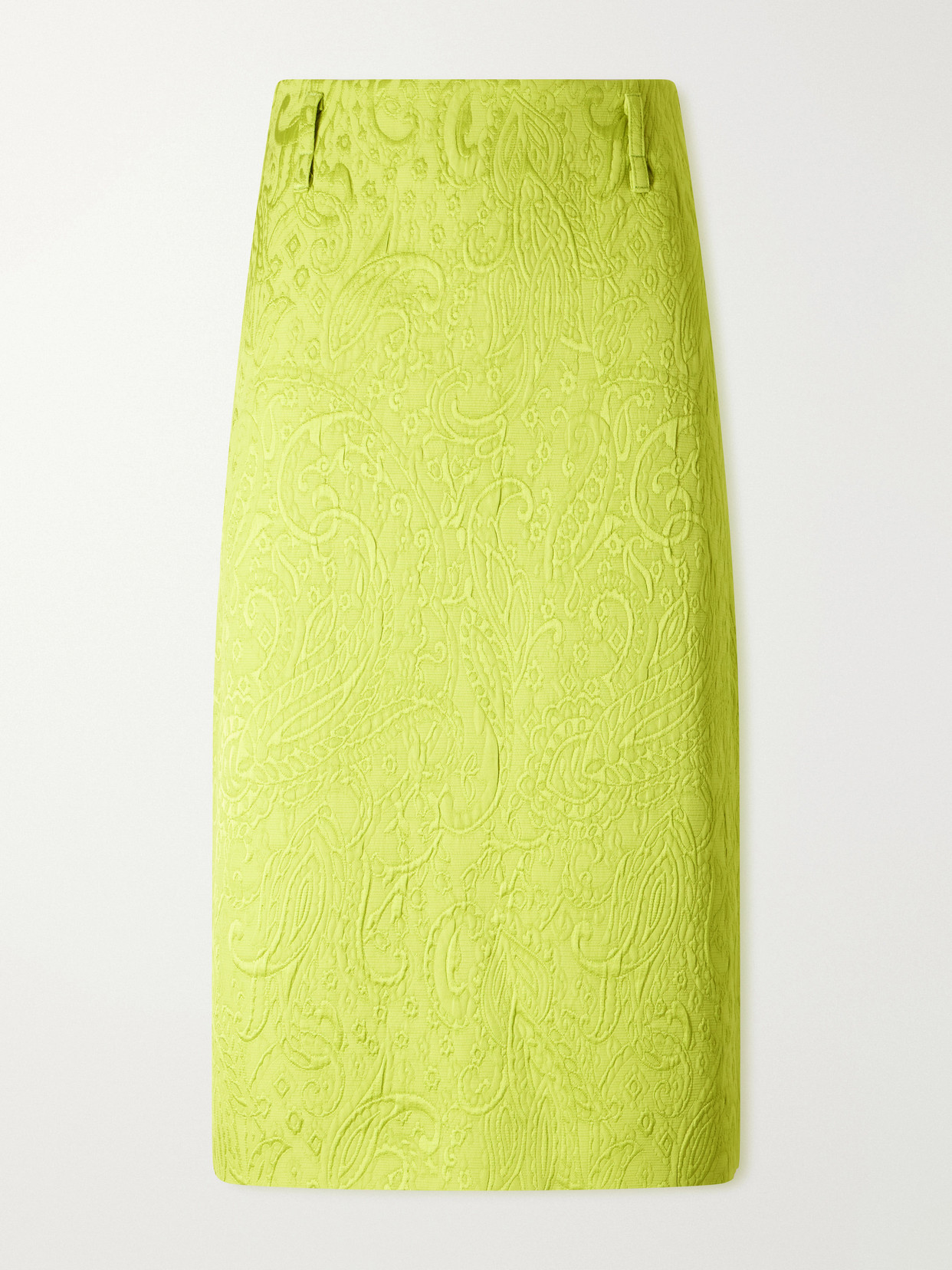 Dries Van Noten Paisley Motif Matelassé Jacquard Midi Skirt In Brown