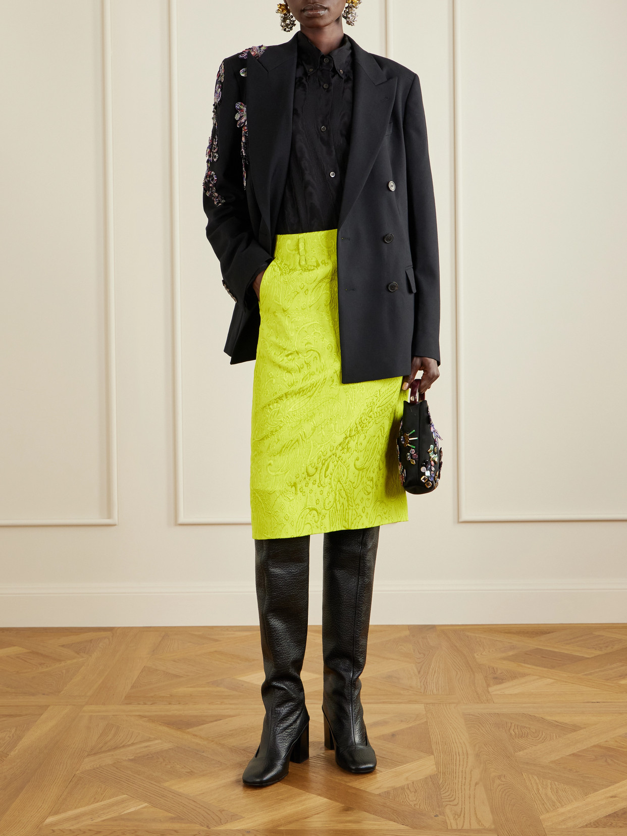 Paisley Motif Matelassé Midi