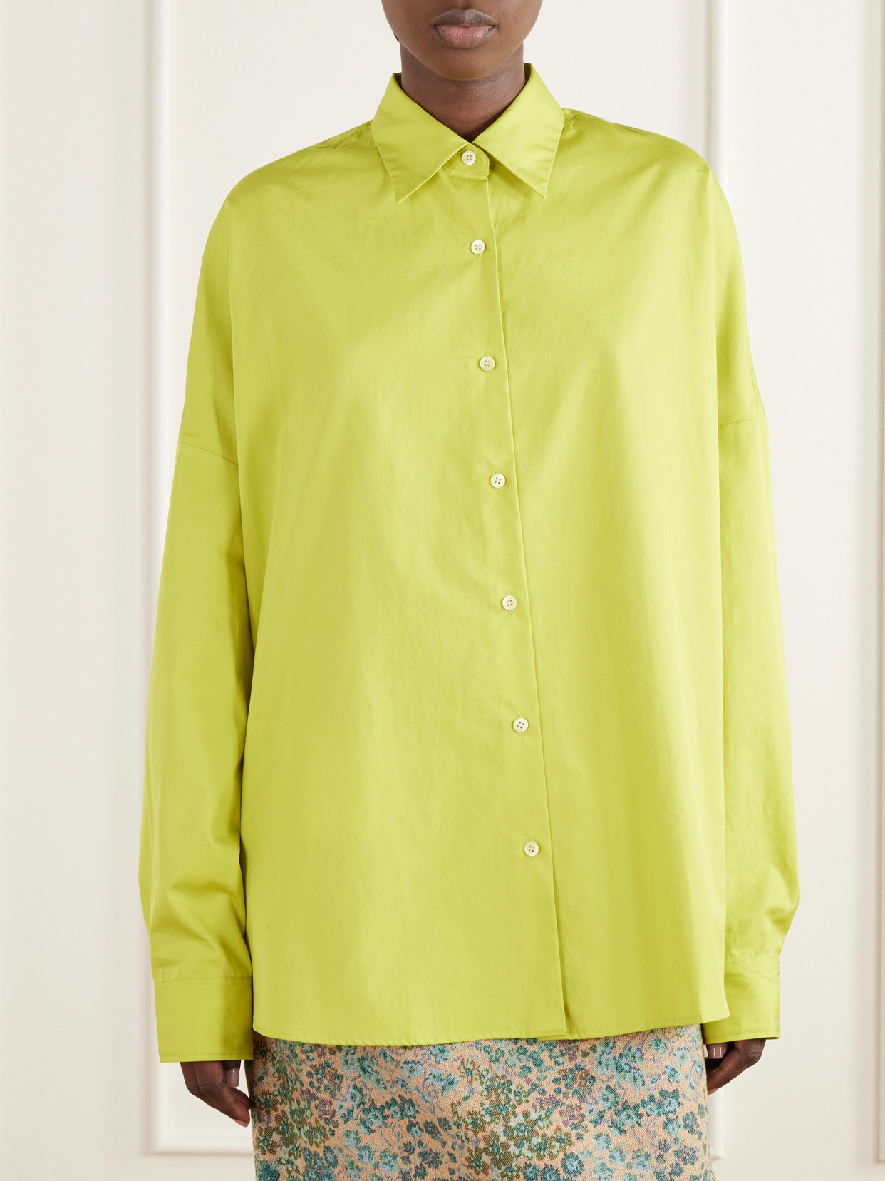 Darted Cotton-Poplin Shirt
