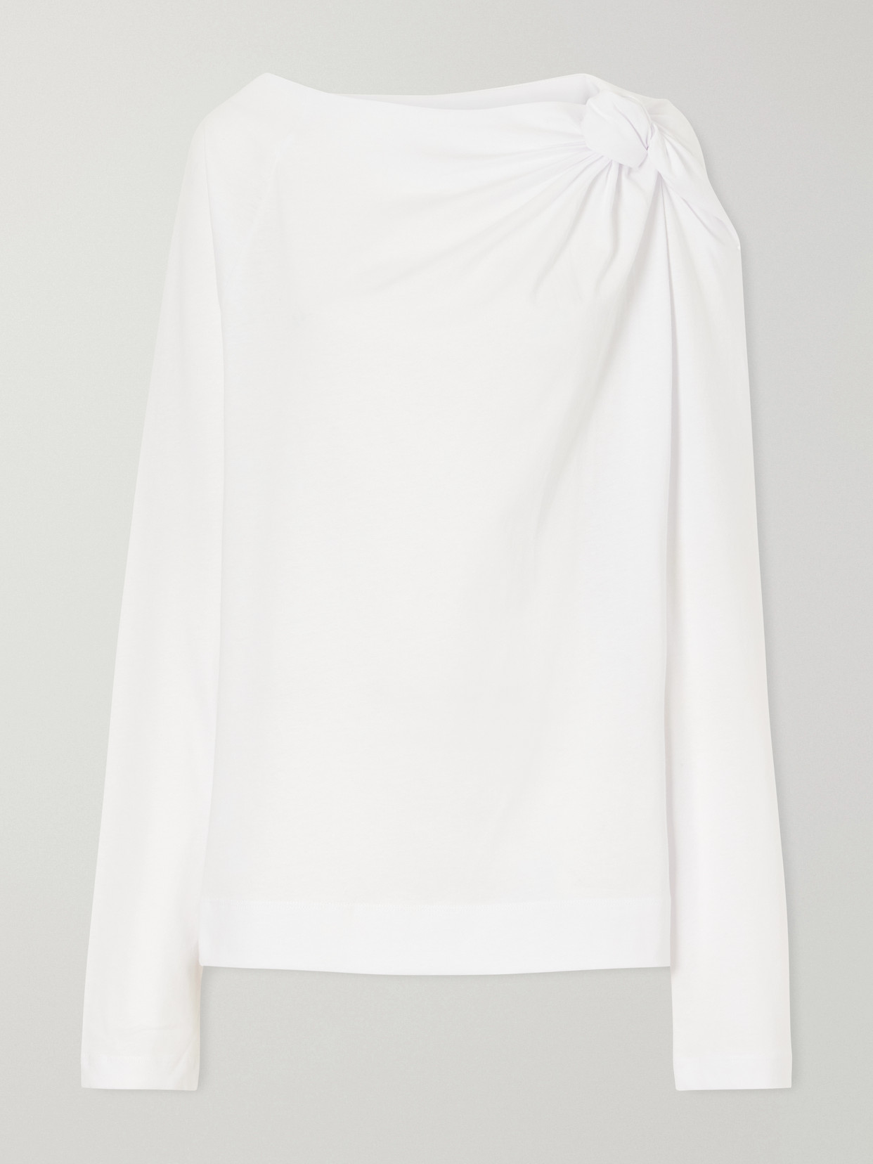 Gathered Cotton-Jersey T-Shirt