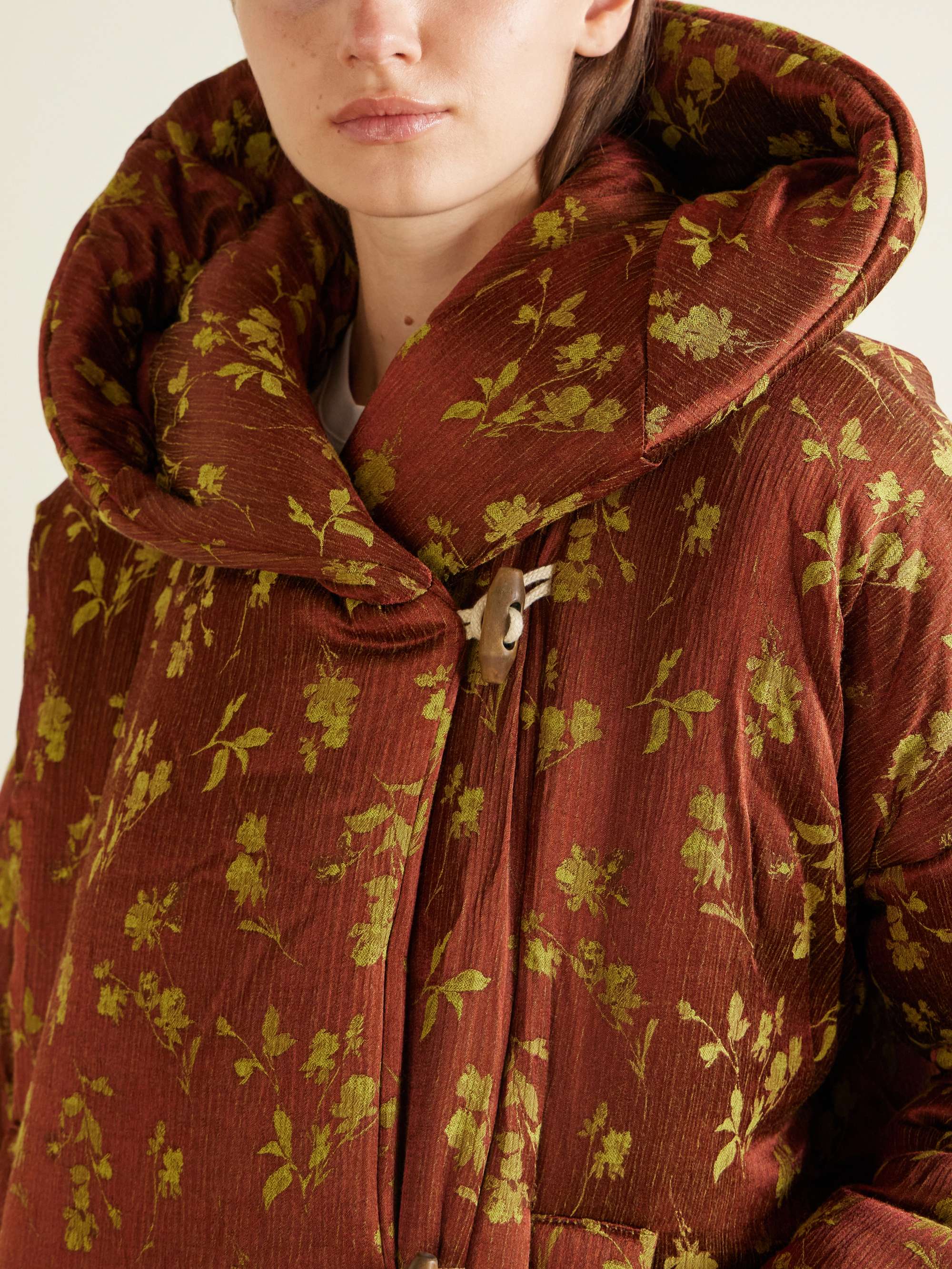 DRIES VAN NOTEN Hooded padded floral-jacquard jacket | NET-A-PORTER