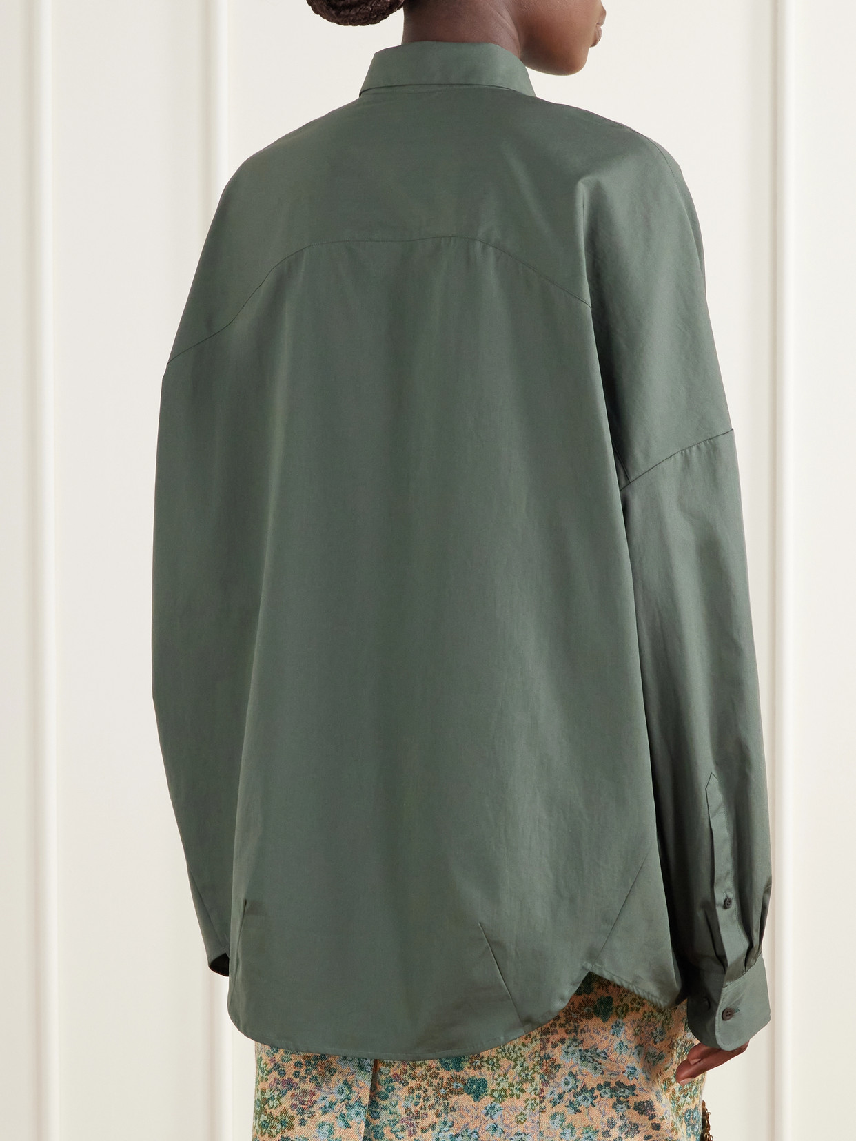 Darted Cotton-Poplin Shirt