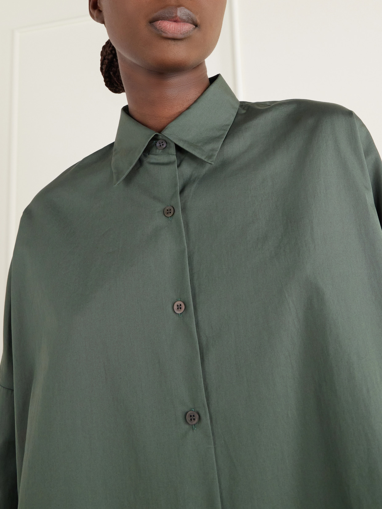 Darted Cotton-Poplin Shirt