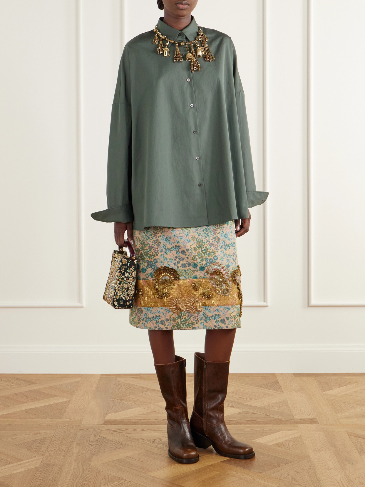 Darted Cotton-Poplin Shirt