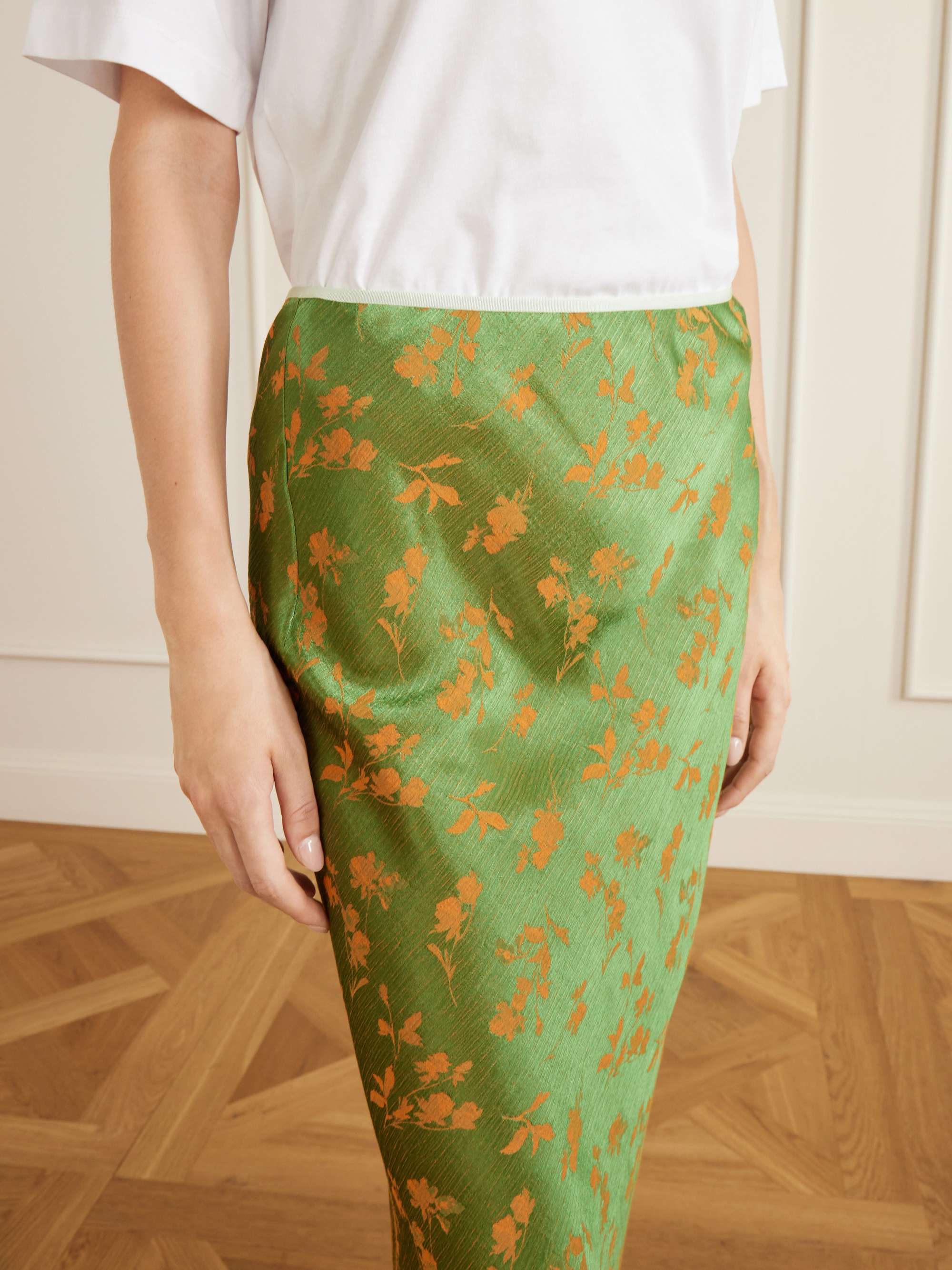 DRIES VAN NOTEN Floral-jacquard cloqué midi skirt | NET-A-PORTER