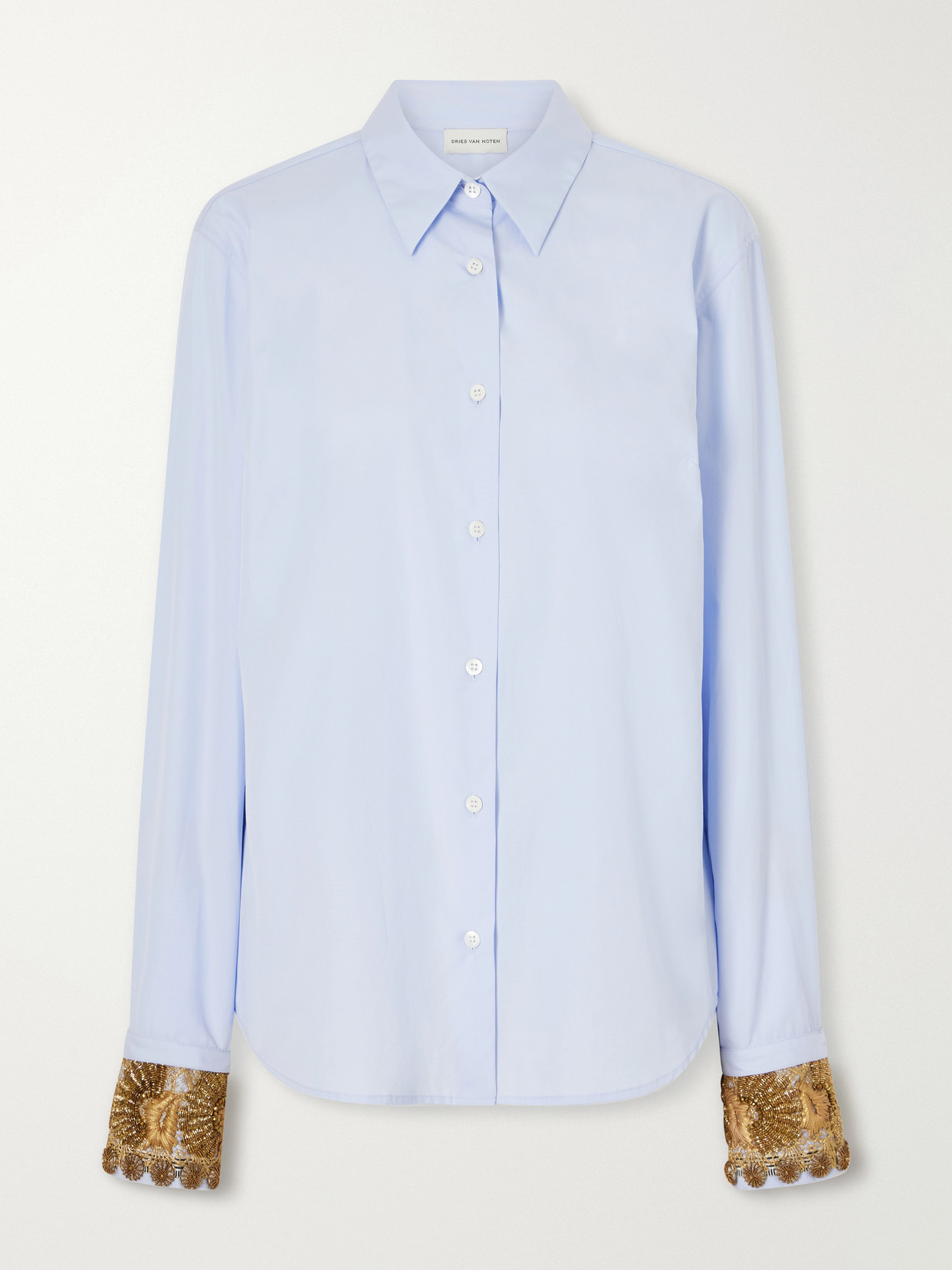 Embroidered Cotton-Poplin Shirt