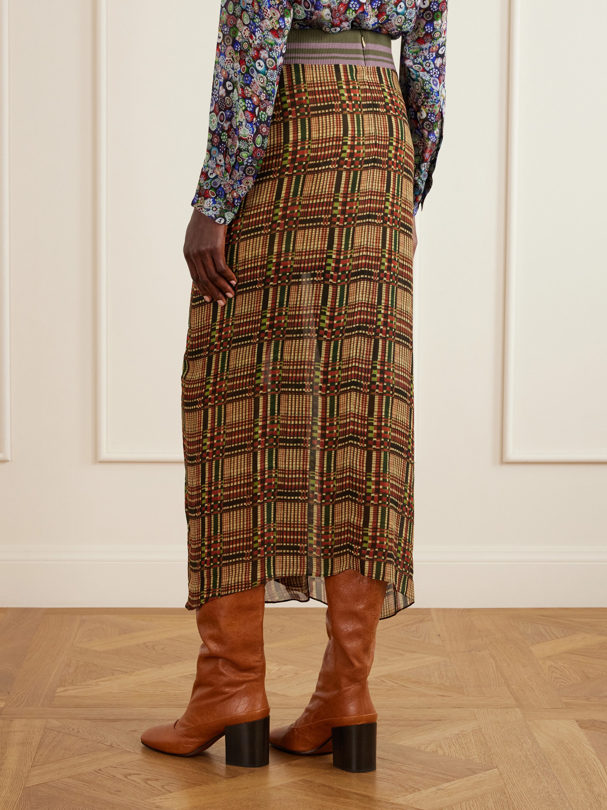Suma Checked Georgette Midi
