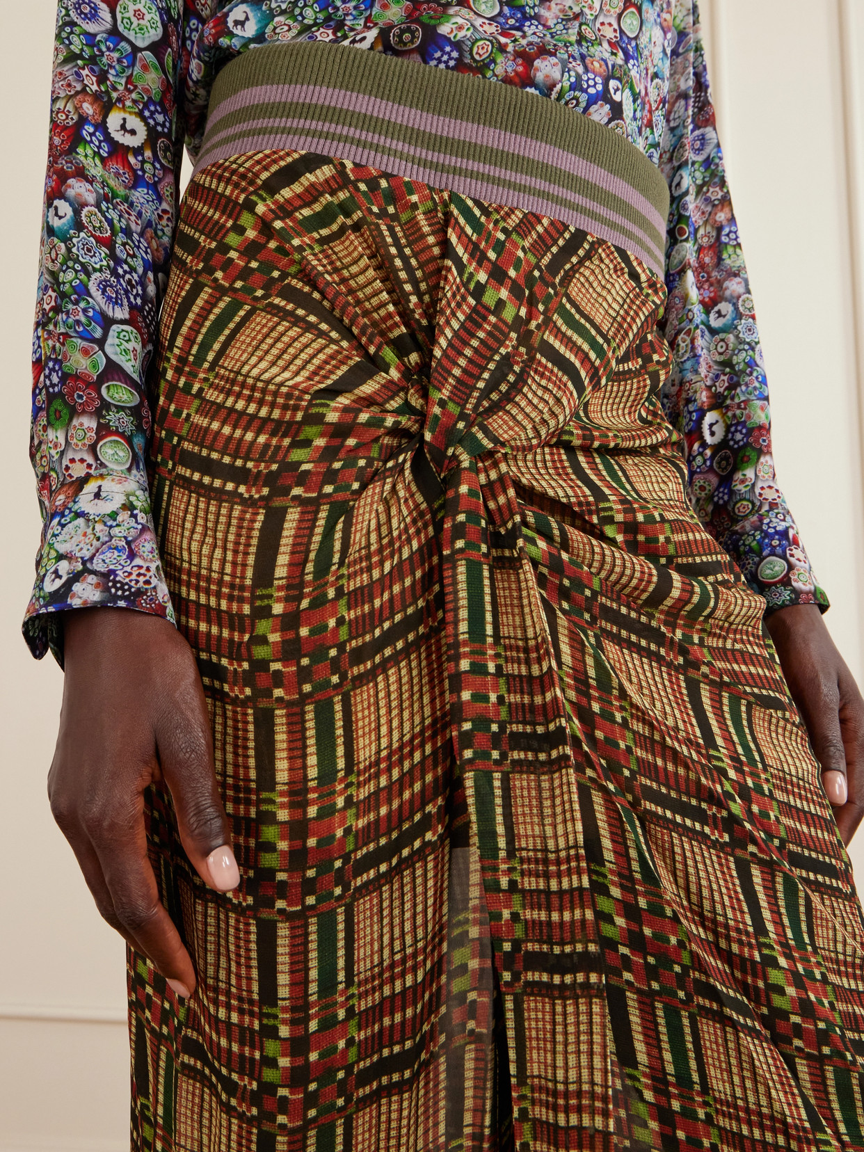 Suma Checked Georgette Midi