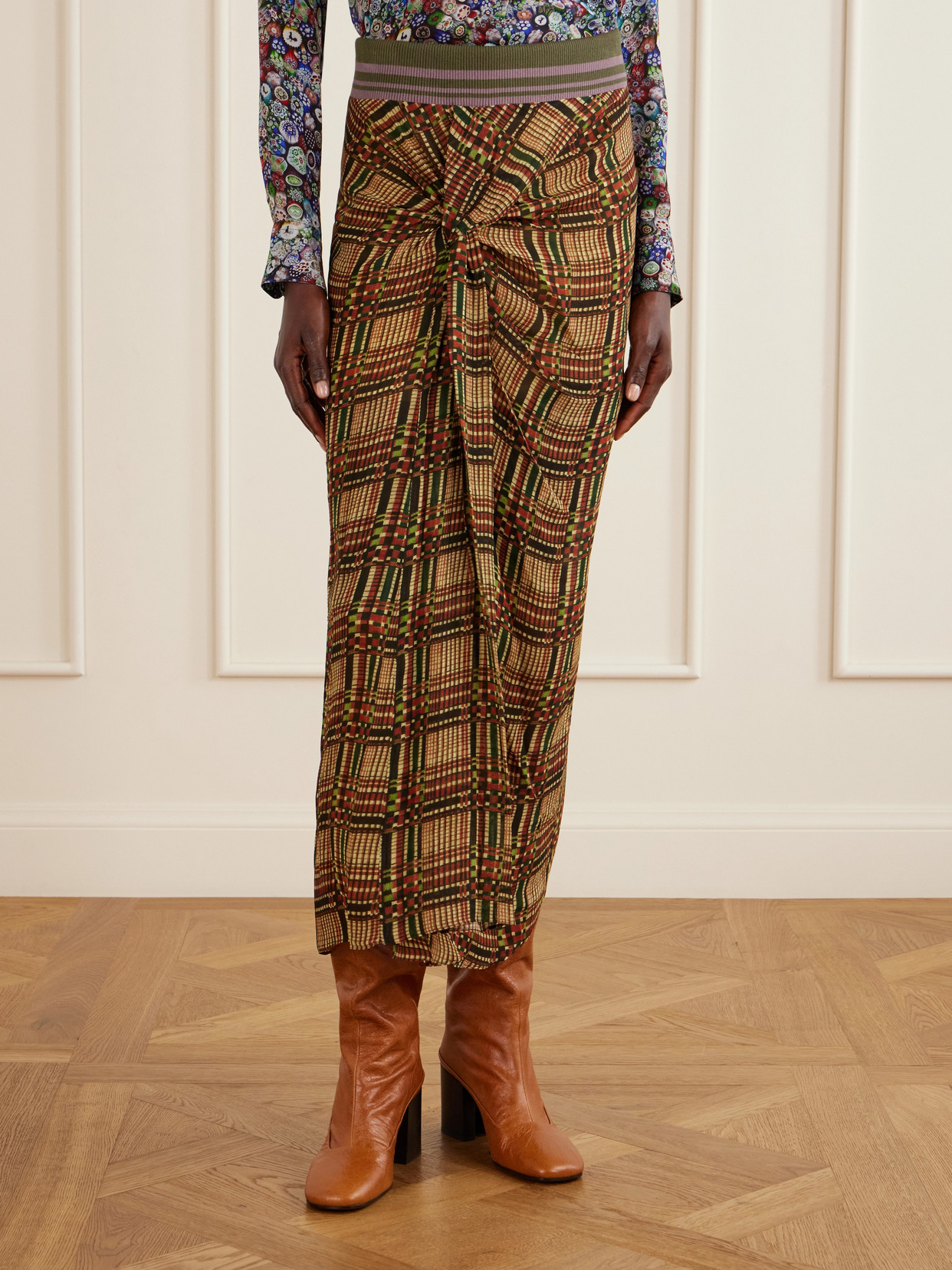 Suma Checked Georgette Midi