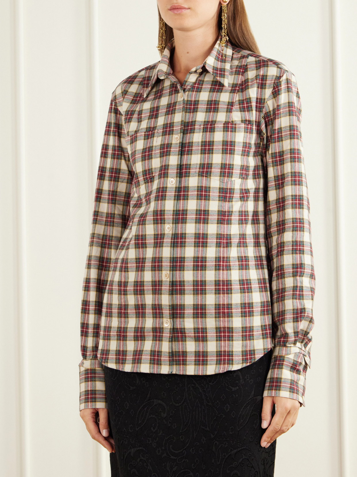 Checked Cotton-Flannel Shirt