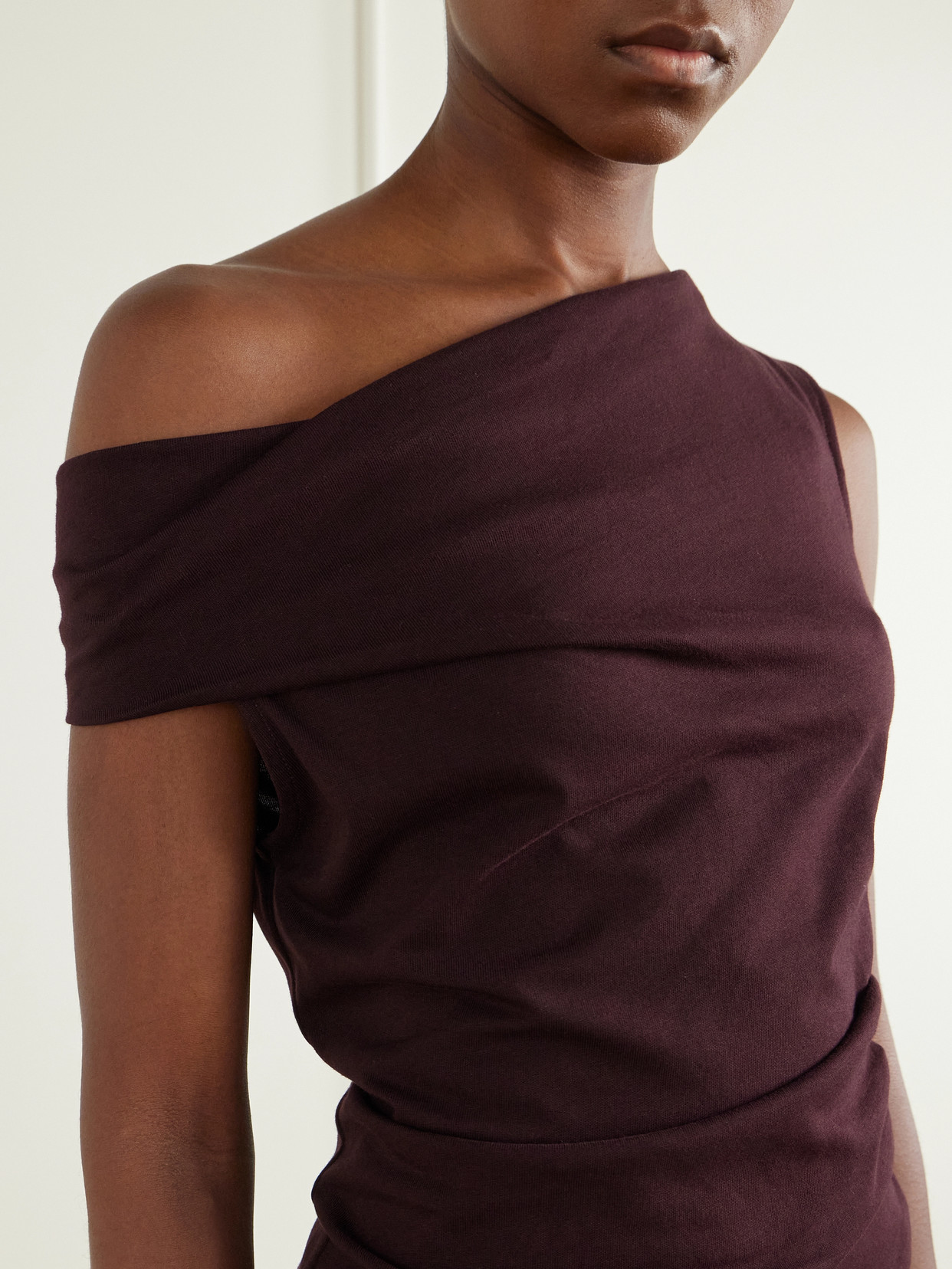 Ruched Cotton-Jersey Blouse