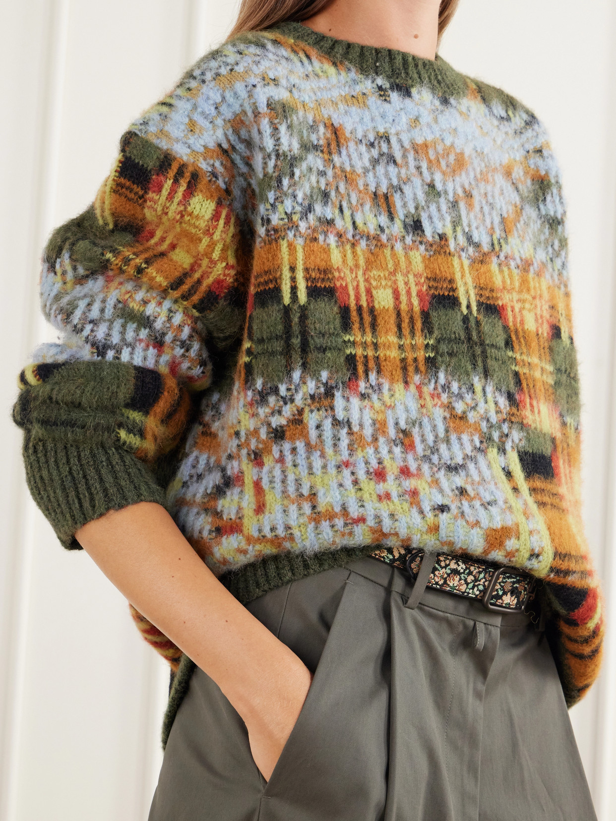 Intarsia-Knit Brushed Merino And Wool-Blend Sweater