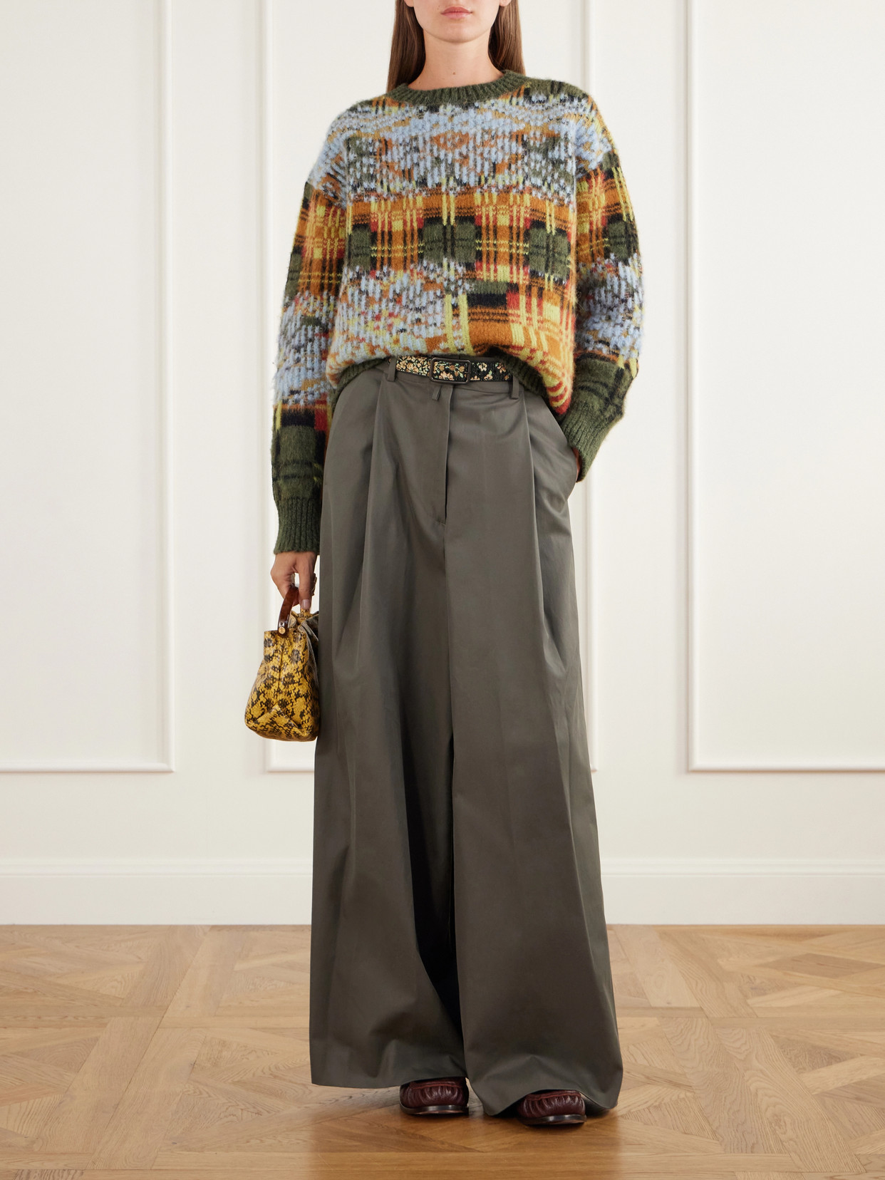 Intarsia-Knit Brushed Merino And Wool-Blend Sweater