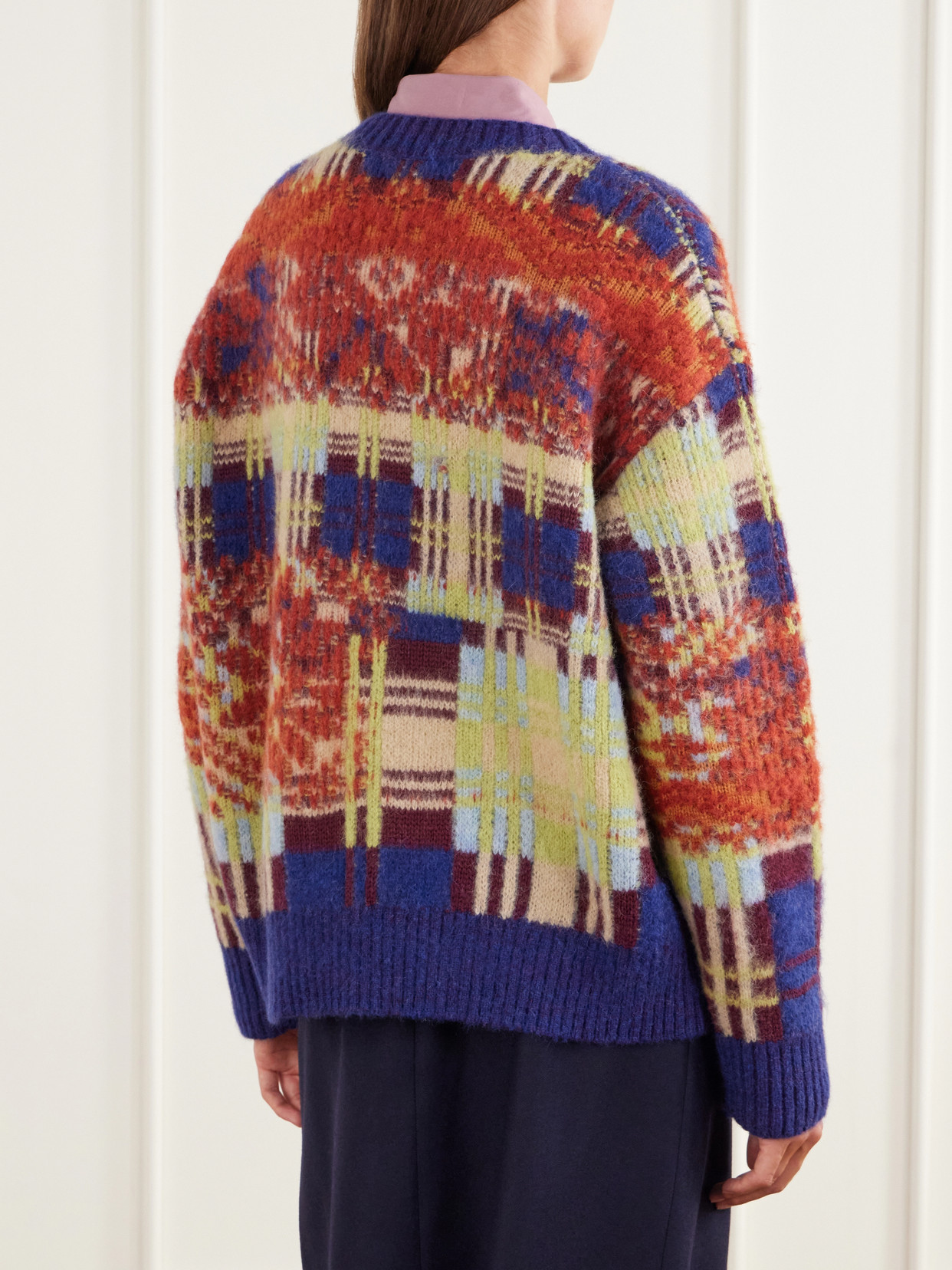 Intarsia-Knit Brushed Merino And Wool-Blend Sweater