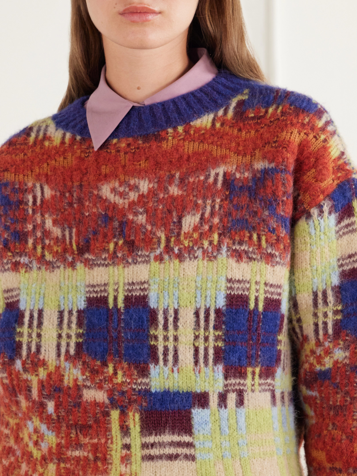 Intarsia-Knit Brushed Merino And Wool-Blend Sweater