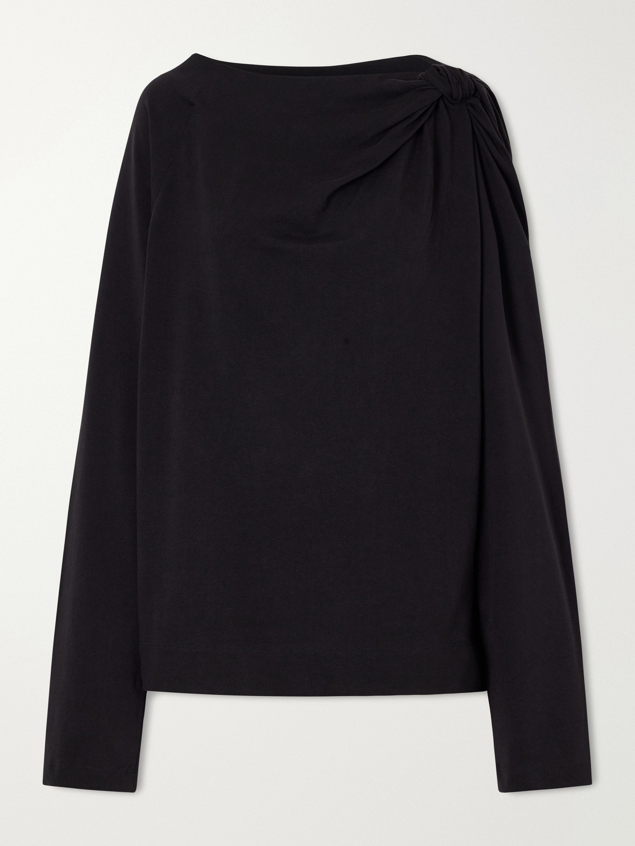 Gathered Cotton-Jersey T-Shirt