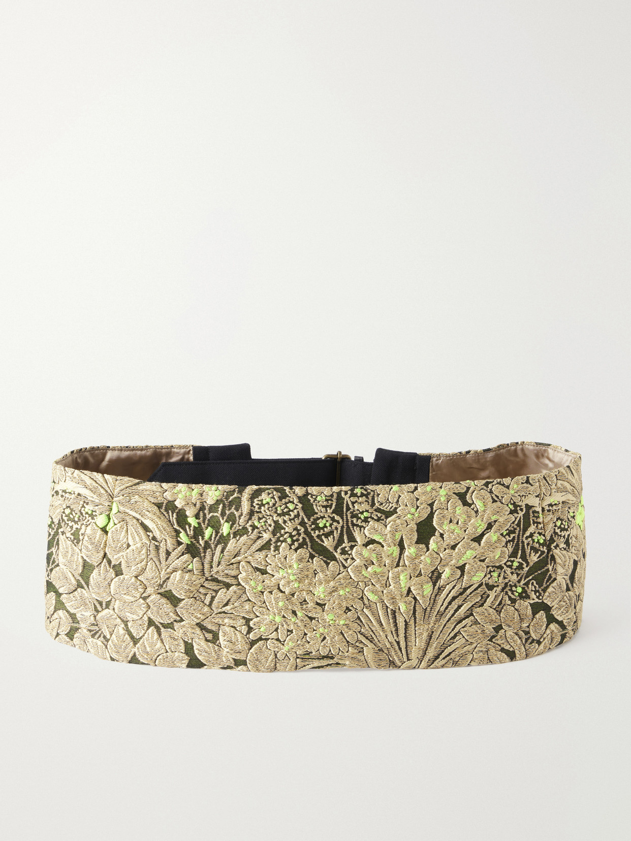 Dries Van Noten Floral-jacquard Belt In Neutrals