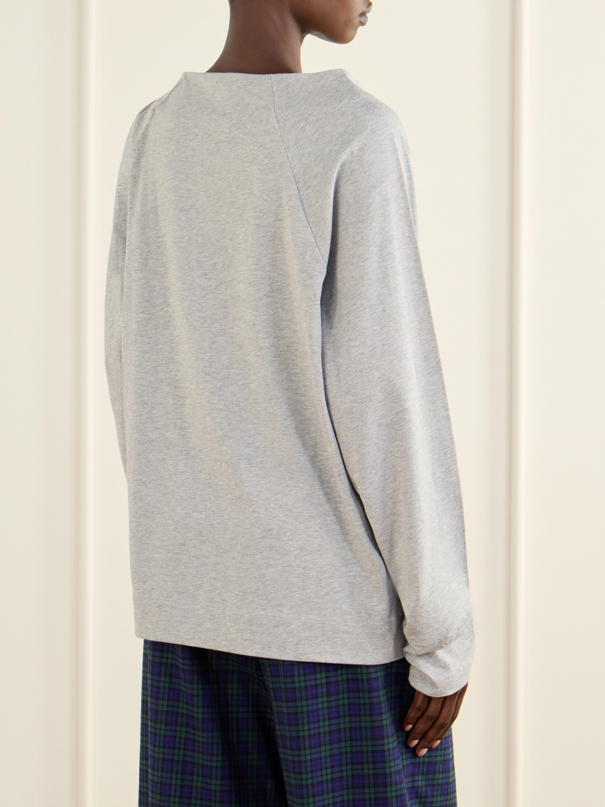 Gathered Cotton-Jersey T-Shirt