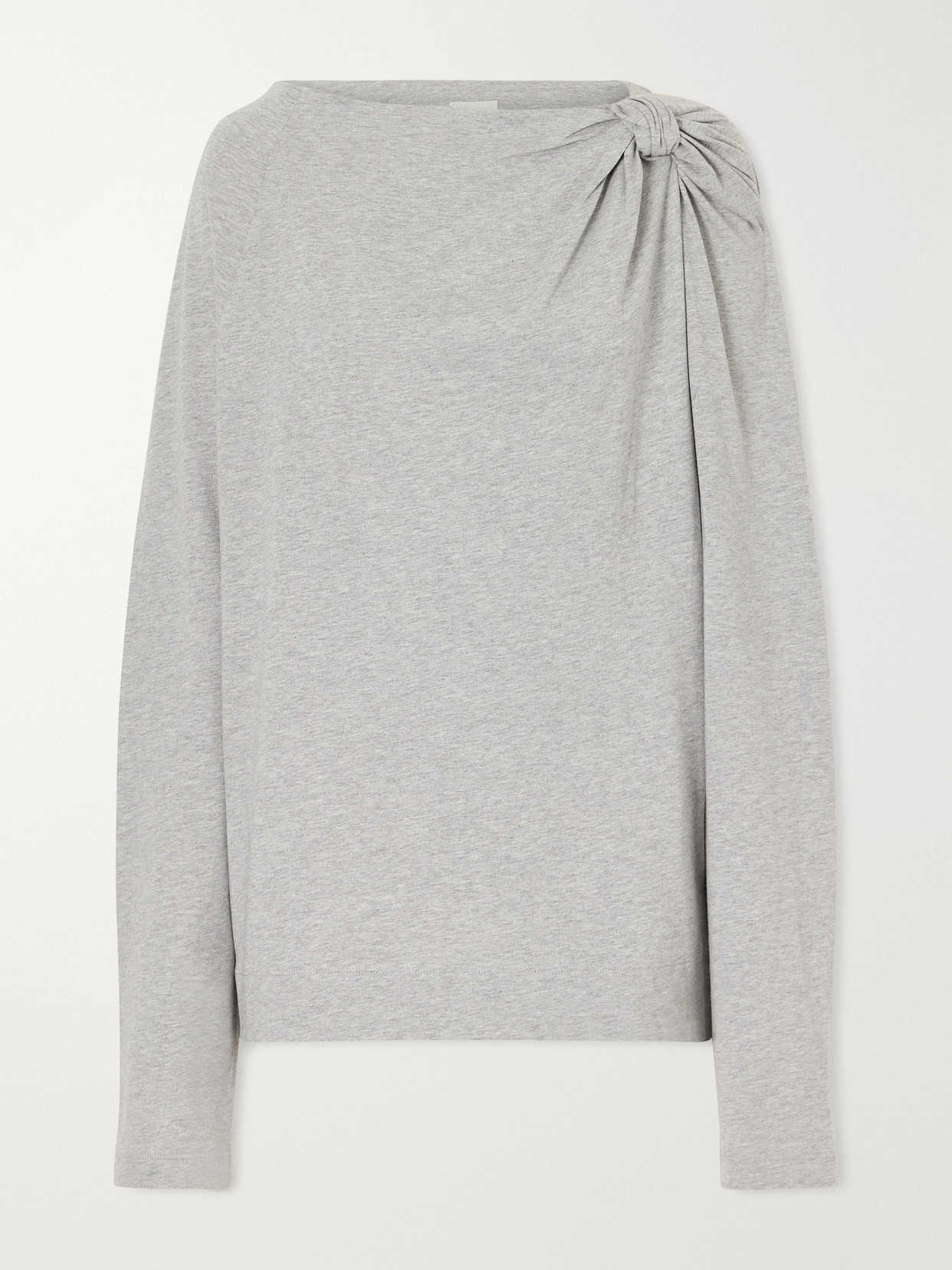 Gathered Cotton-Jersey T-Shirt