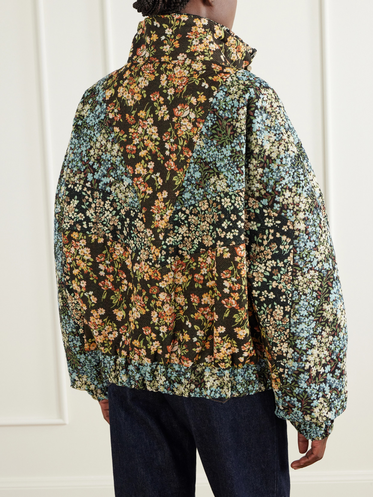 Floral-Jacquard Jacket