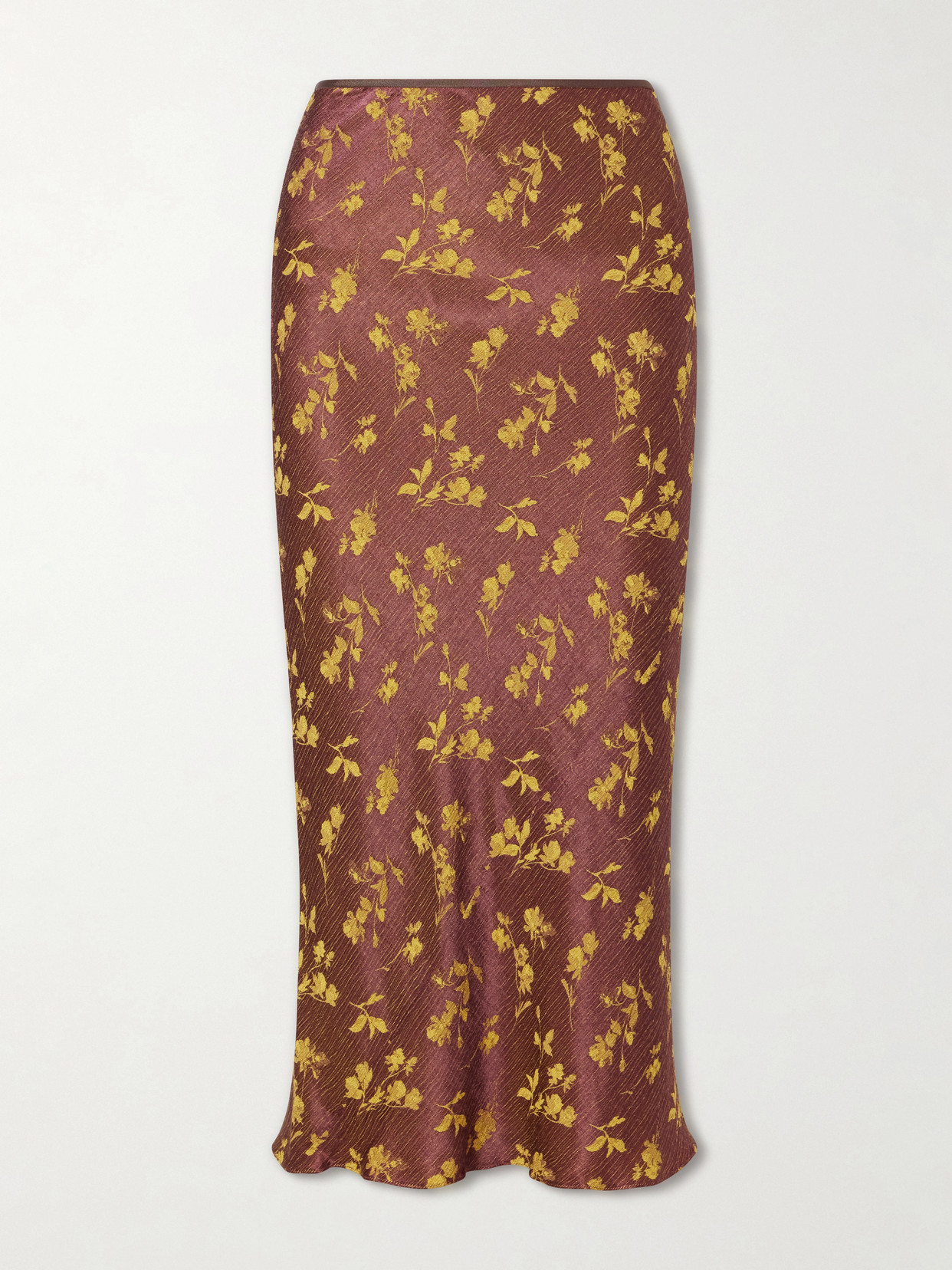 Dries Van Noten Floral-jacquard Cloqué Midi Skirt In Purple