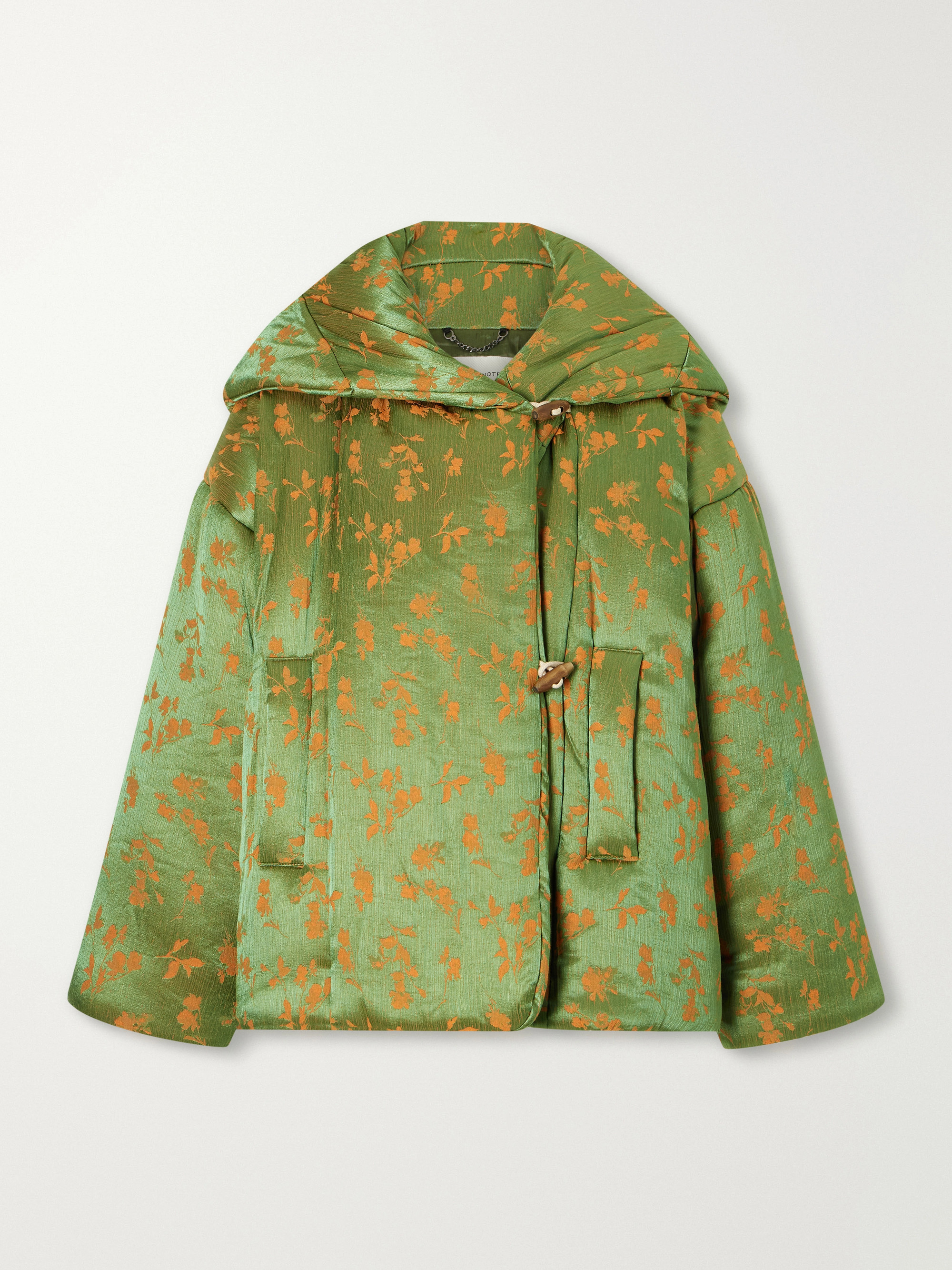 Dries Van Noten Hooded padded floral-jacquard short jacket