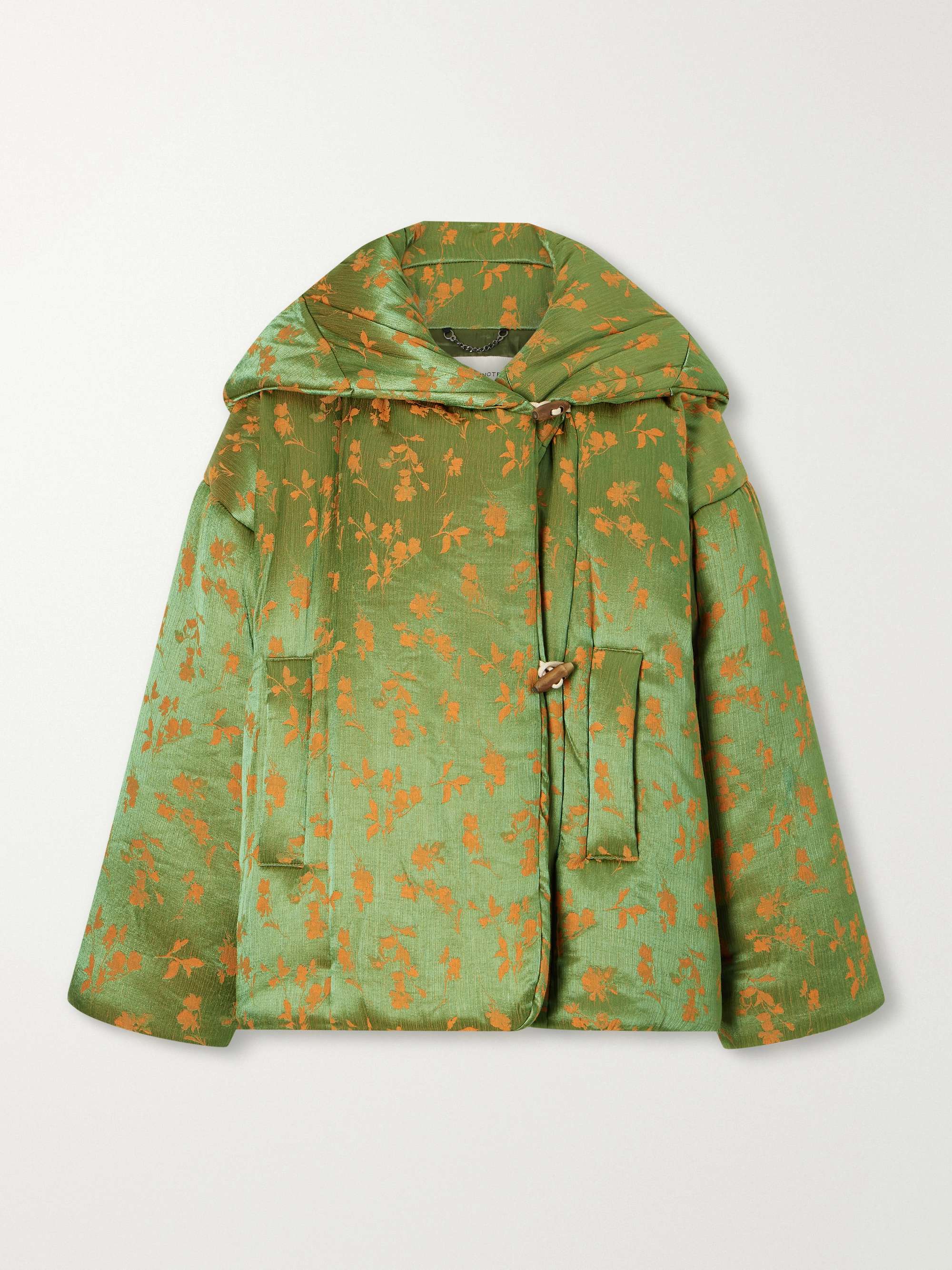 DRIES VAN NOTEN Hooded padded floral-jacquard short jacket | NET-A