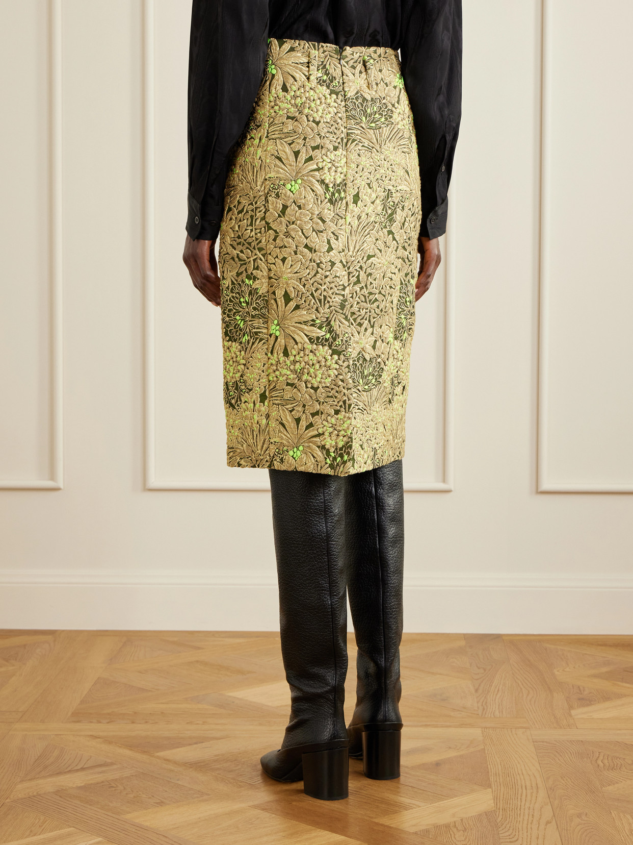 Floral Cloqué Midi