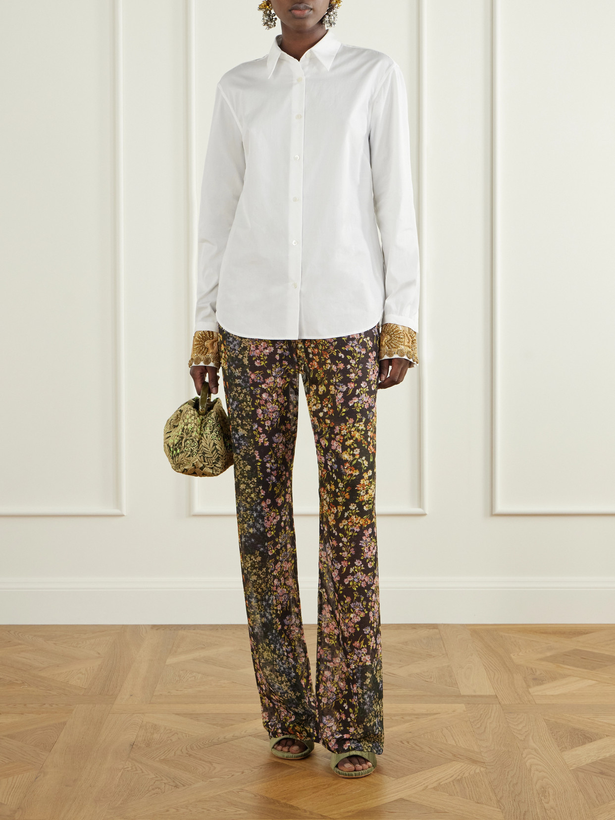 Dries Van Noten Elasticated Jacquard Pants In Multi