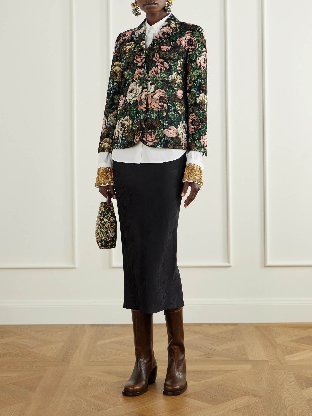 Paisley Motif Matelassé Midi