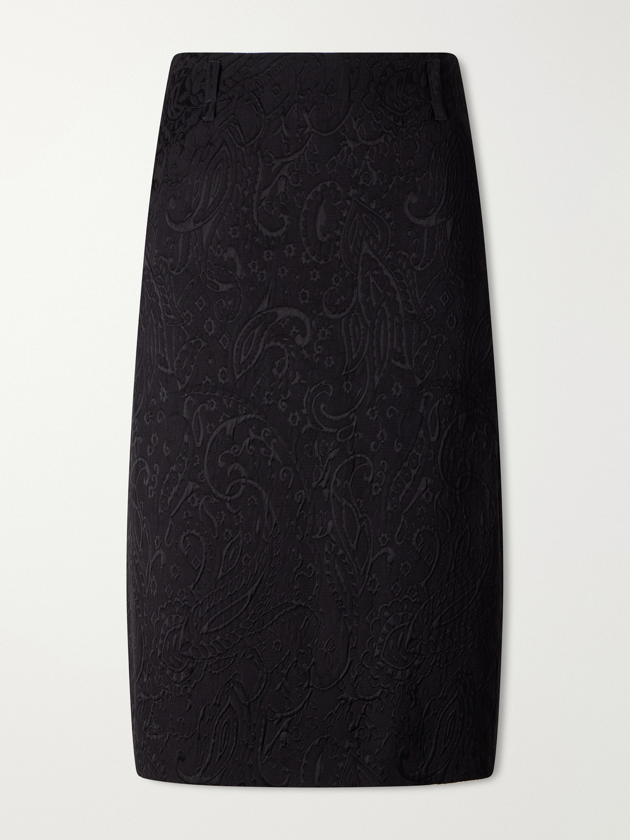 Dries Van Noten Paisley Motif Matelassé Jacquard Midi Skirt In Black