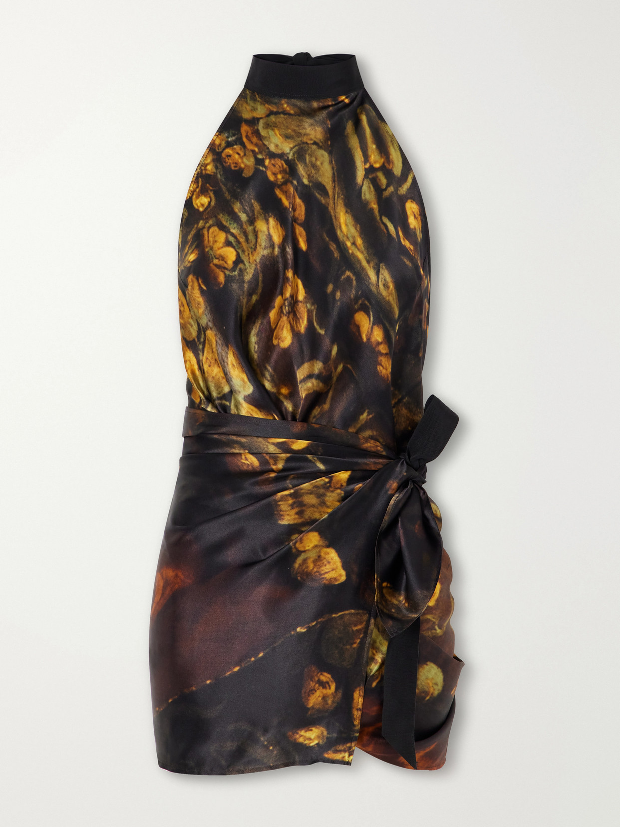 Dries Van Noten Floral-print Silk-satin Blouse In Multi