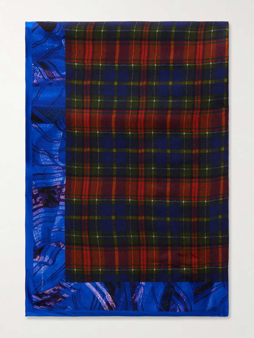 Dries Van Noten Flara Printed Checked Twill Scarf | Thumbnail 6 Dries Van Noten Flara Printed Checked Twill Scarf | Thumbnail 6