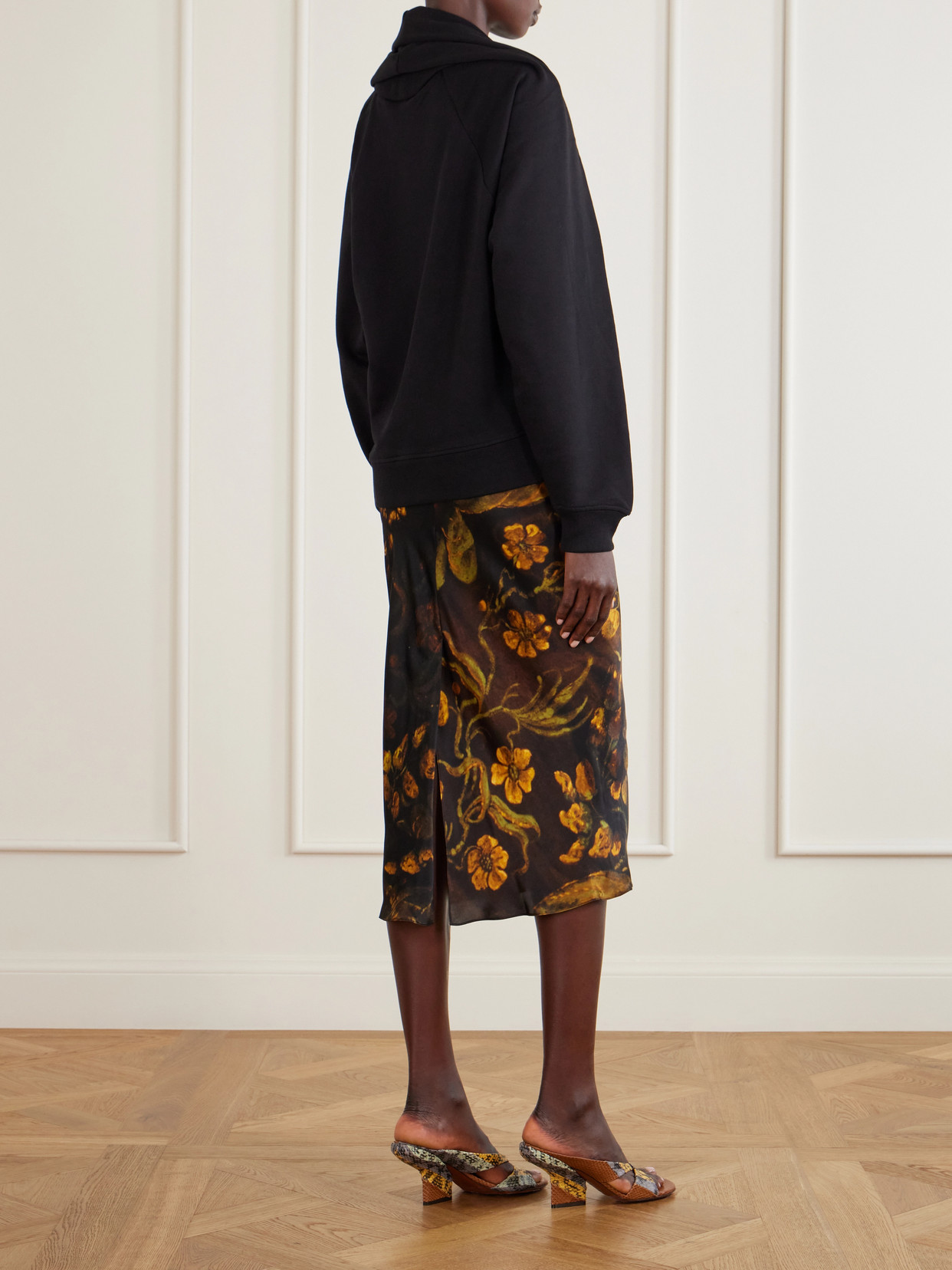 Draped Cotton-Jersey Sweatshirt