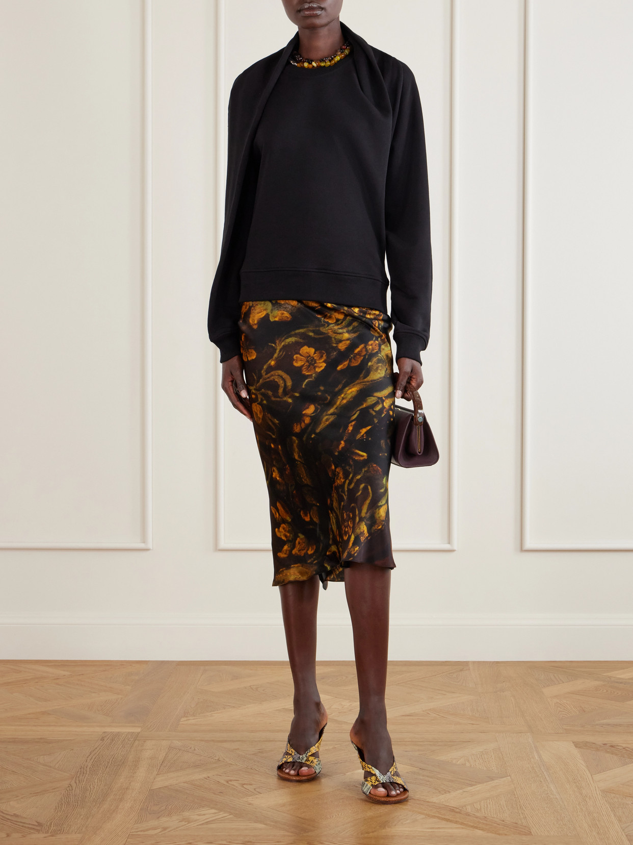 Draped Cotton-Jersey Sweatshirt