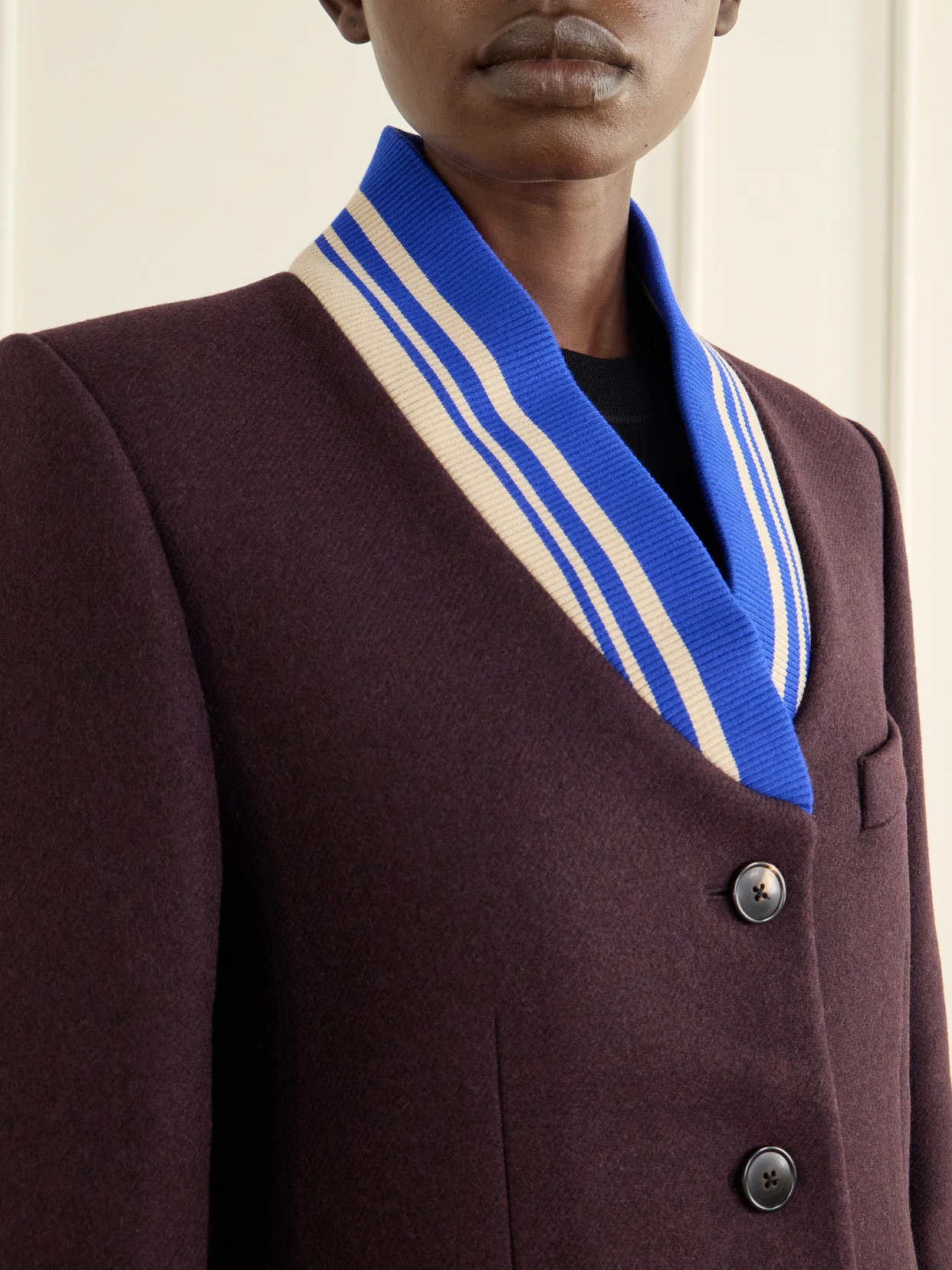 Striped Wool-Blend Jacket