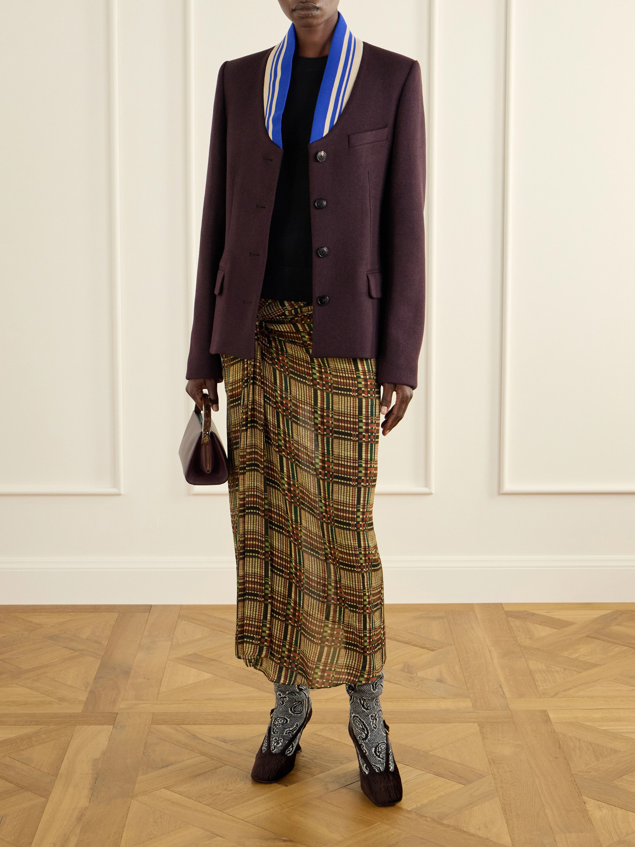 Striped Wool-Blend Jacket