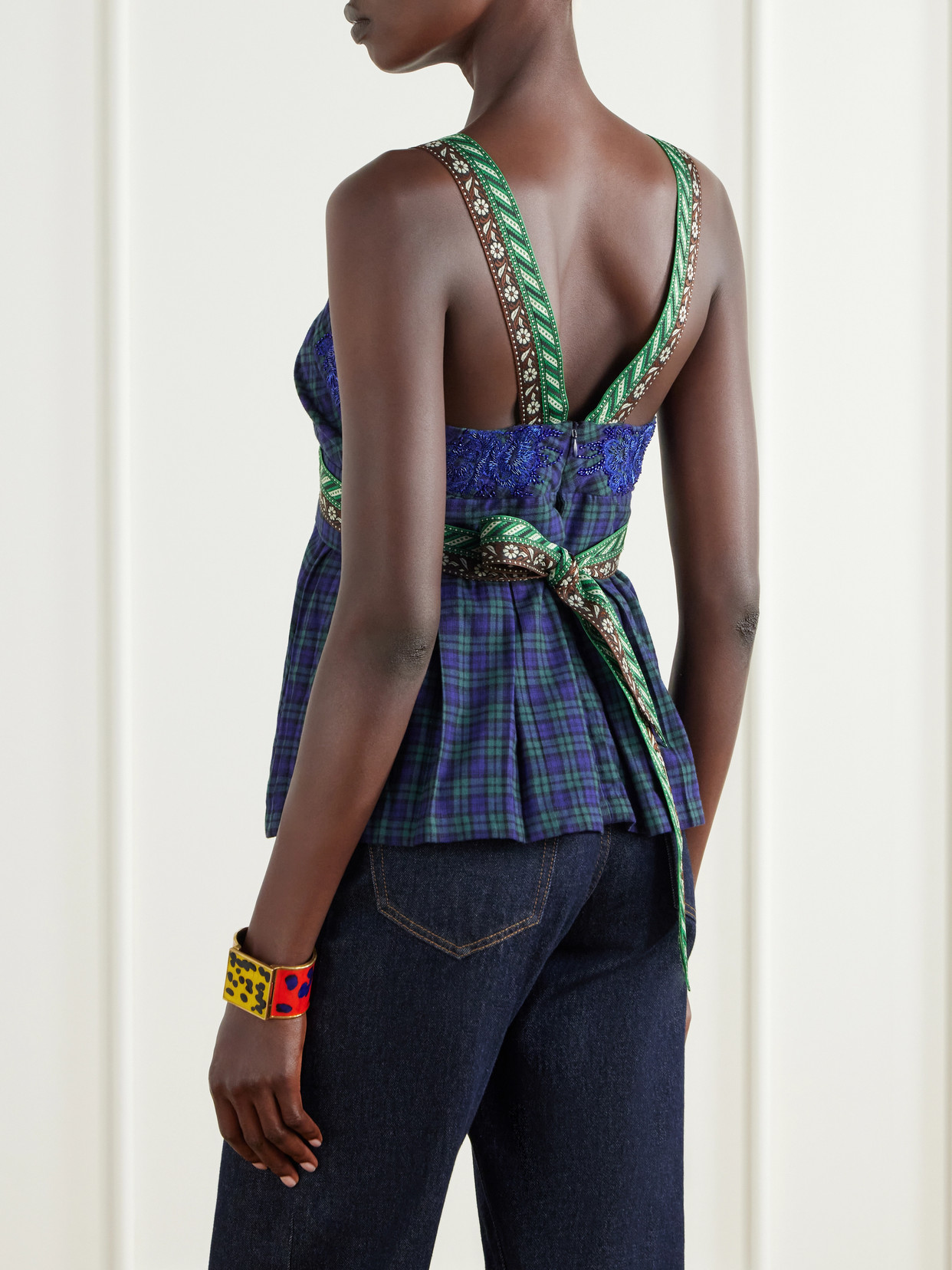 Wrap Checked Cotton Top