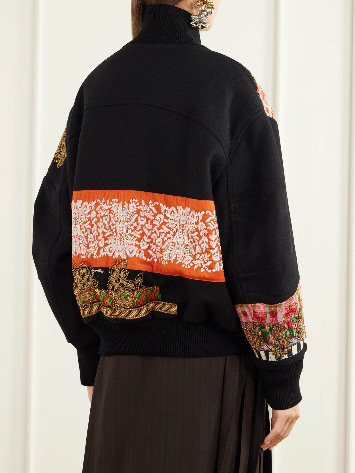 Rib-Trimmed Wool-Blend Twill Bomber Jacket