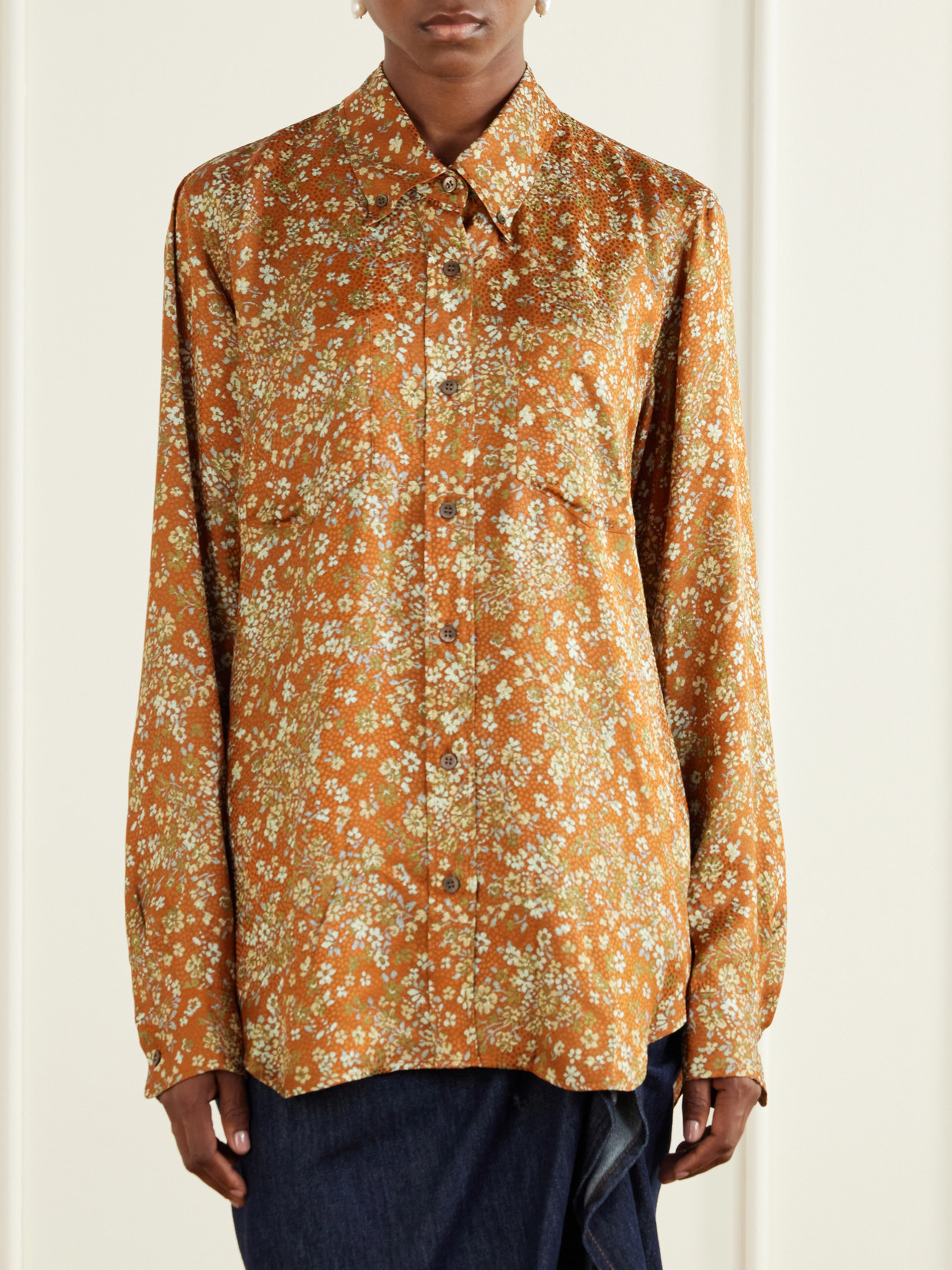 Floral-Jacquard Shirt