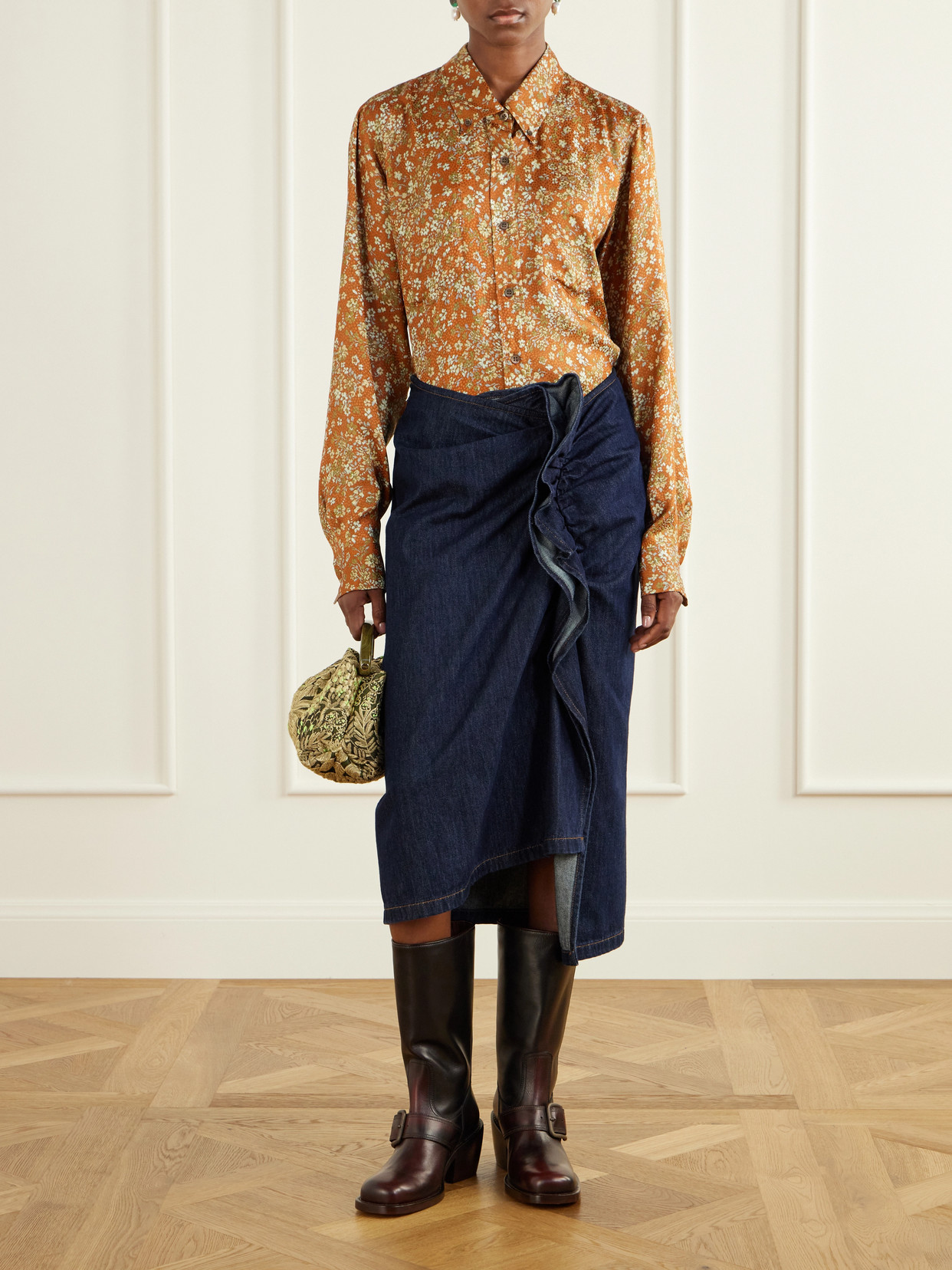Floral-Jacquard Shirt