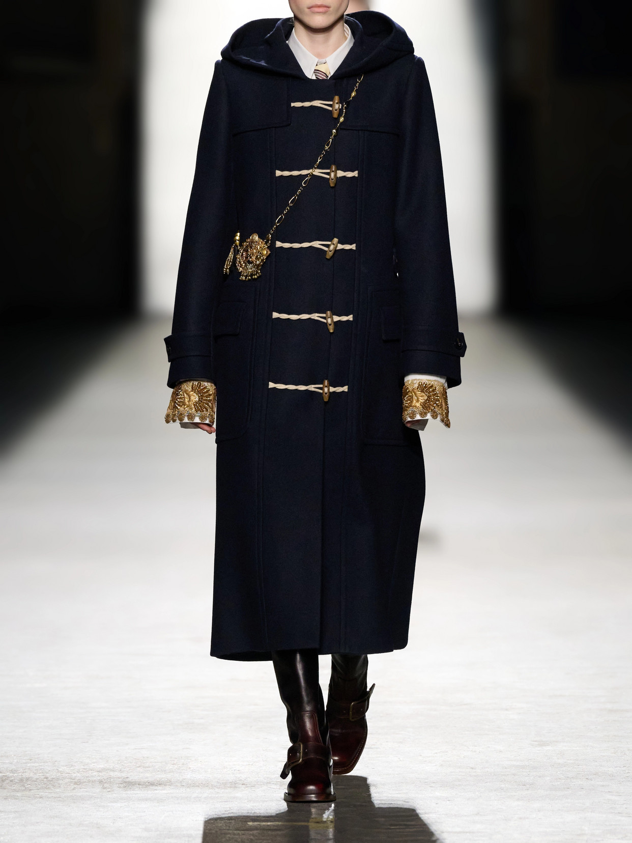 Wool-Blend Twill Coat